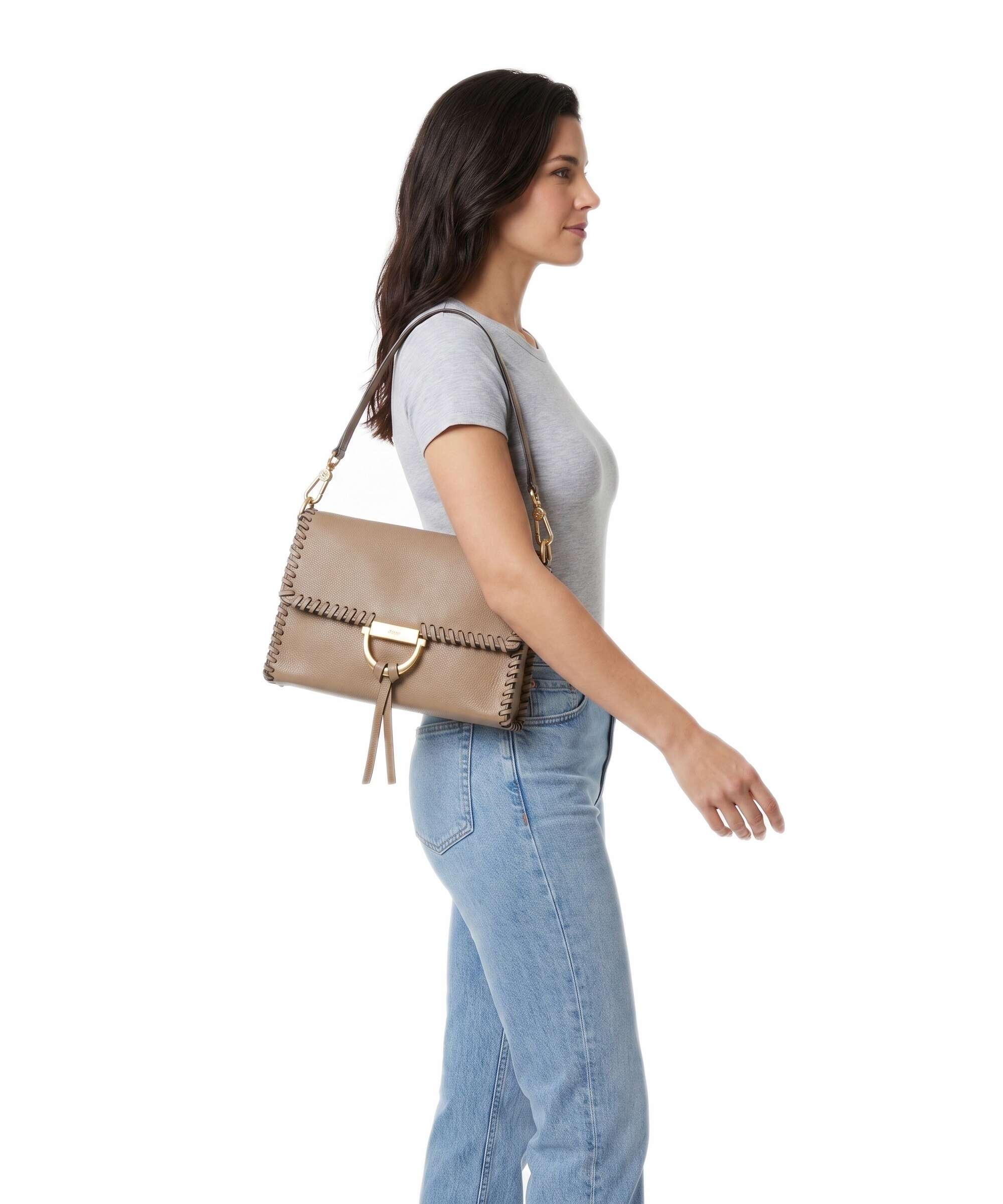 Abro Dalia Temi Stitch Schoudertas cappuccino - Image 3