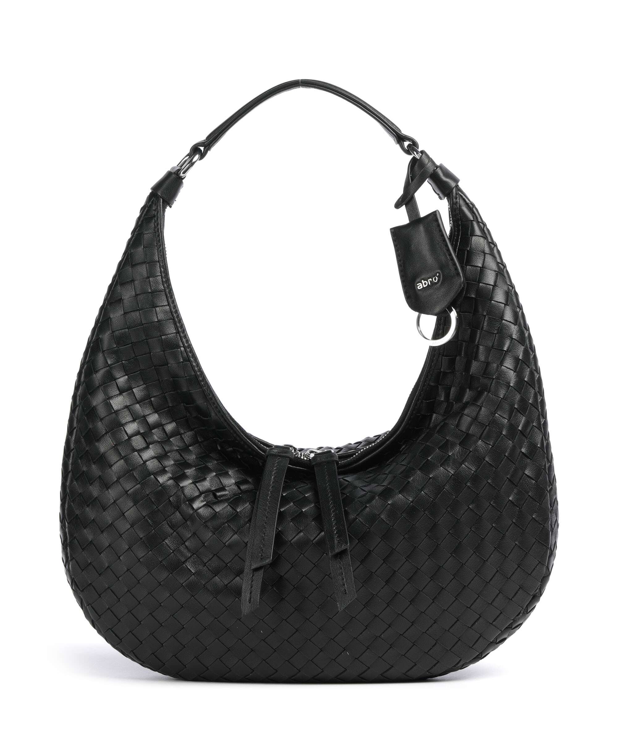 Abro Piuma Nana Small Hobo tas black/nickel
