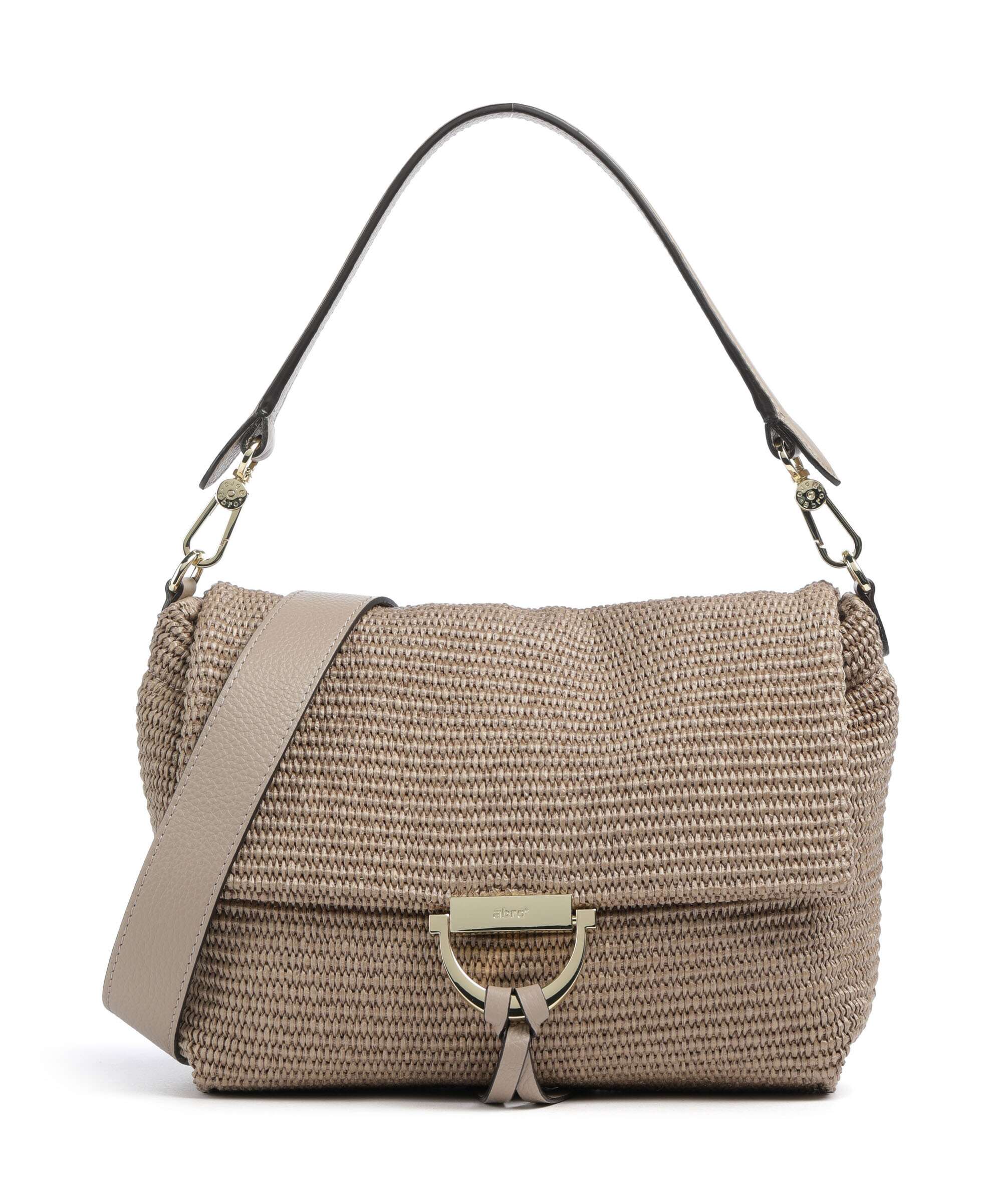 Abro Raffia Classica Temi Medium Schoudertas siena
