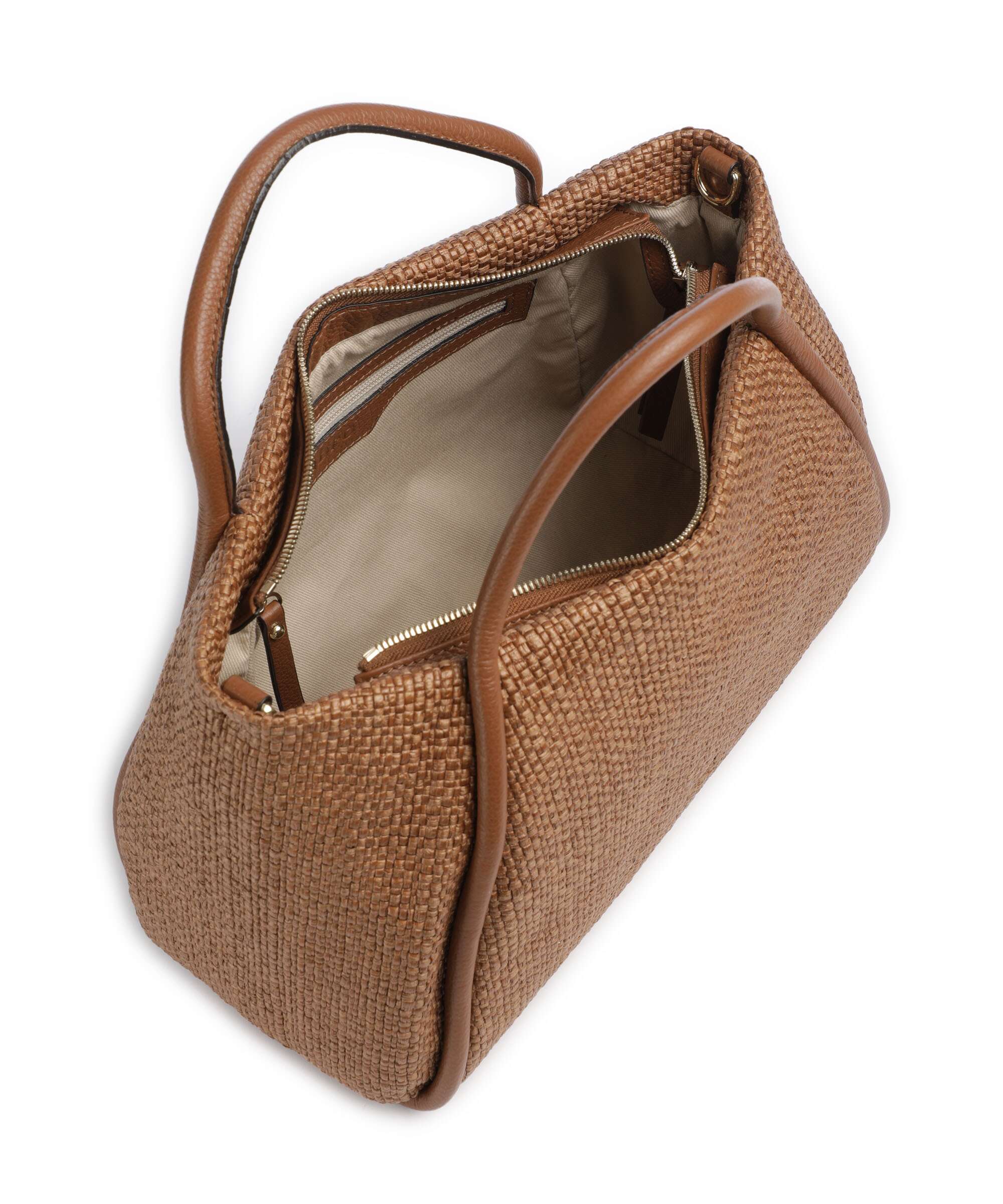 Abro Raffia Intreccio Willow Handtas caramel/cognac - Image 5