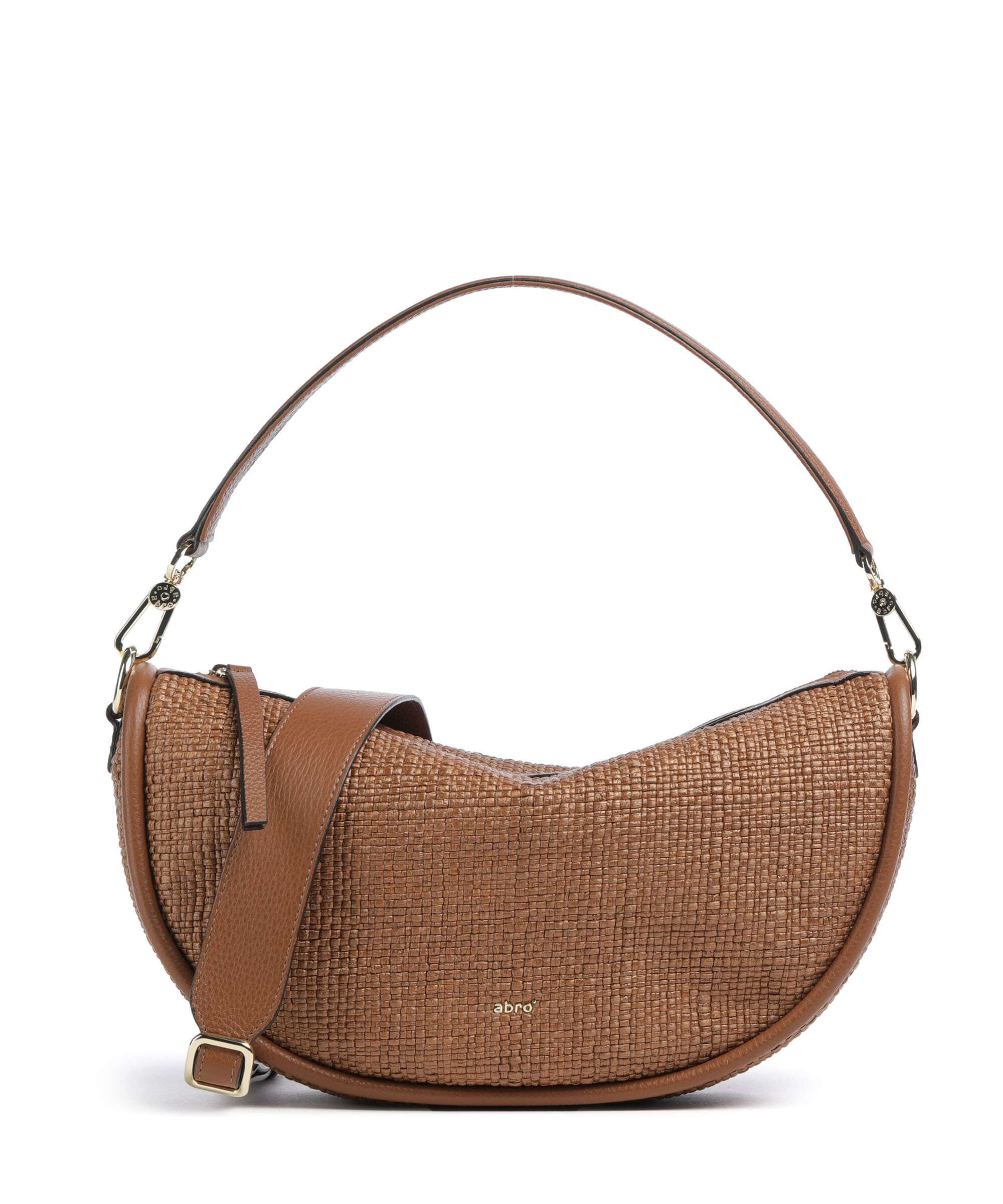 Abro Raffia Intreccio Willow Hobo tas caramel/cognac