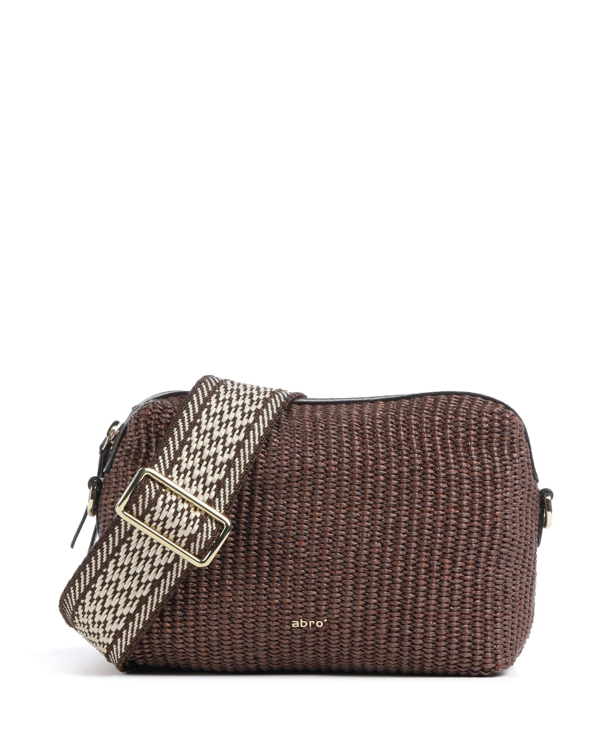 Abro Raffia Kaia Crossbody tas wood
