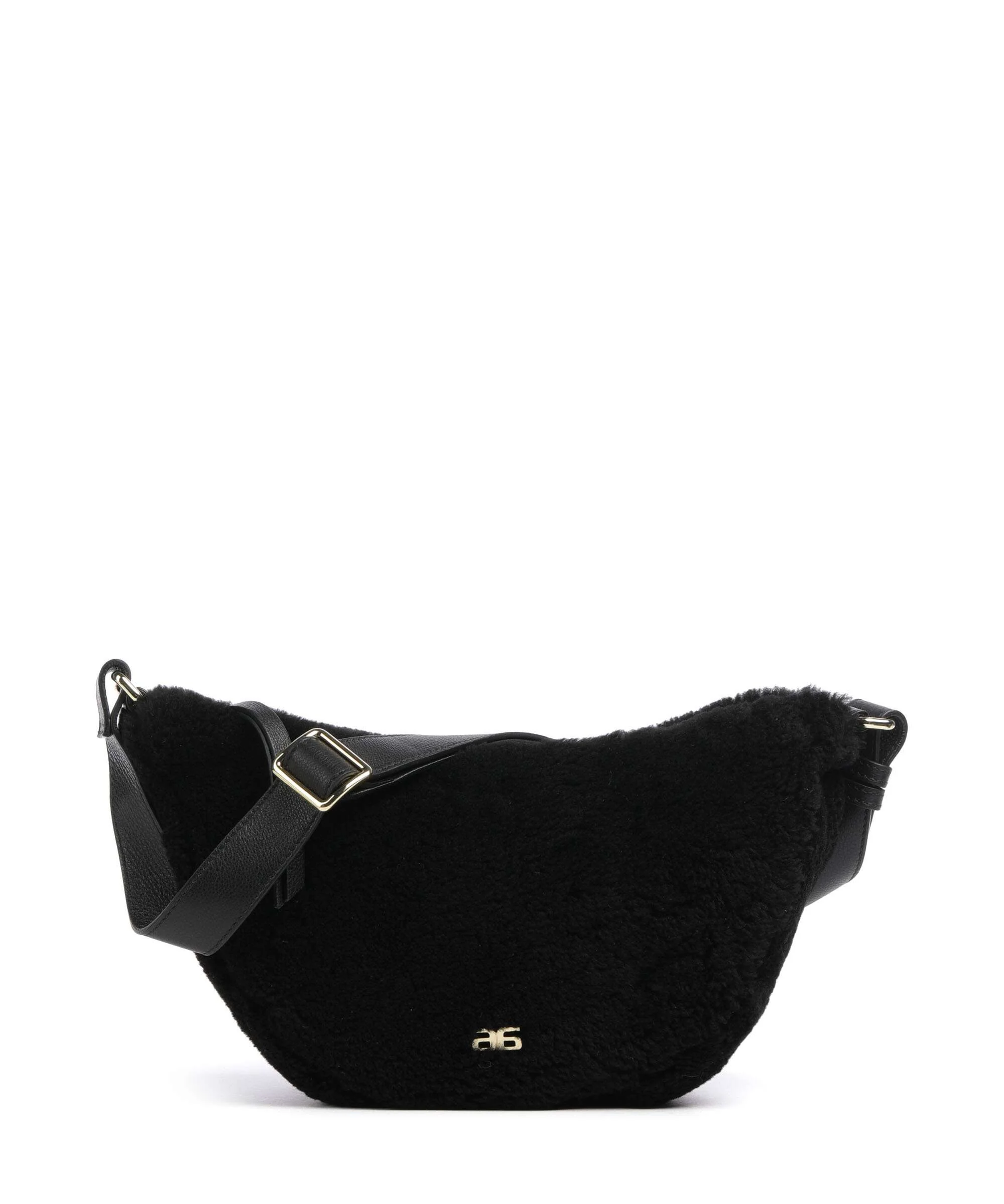 Abro Shearling By My Side Crossbody tas black/gold