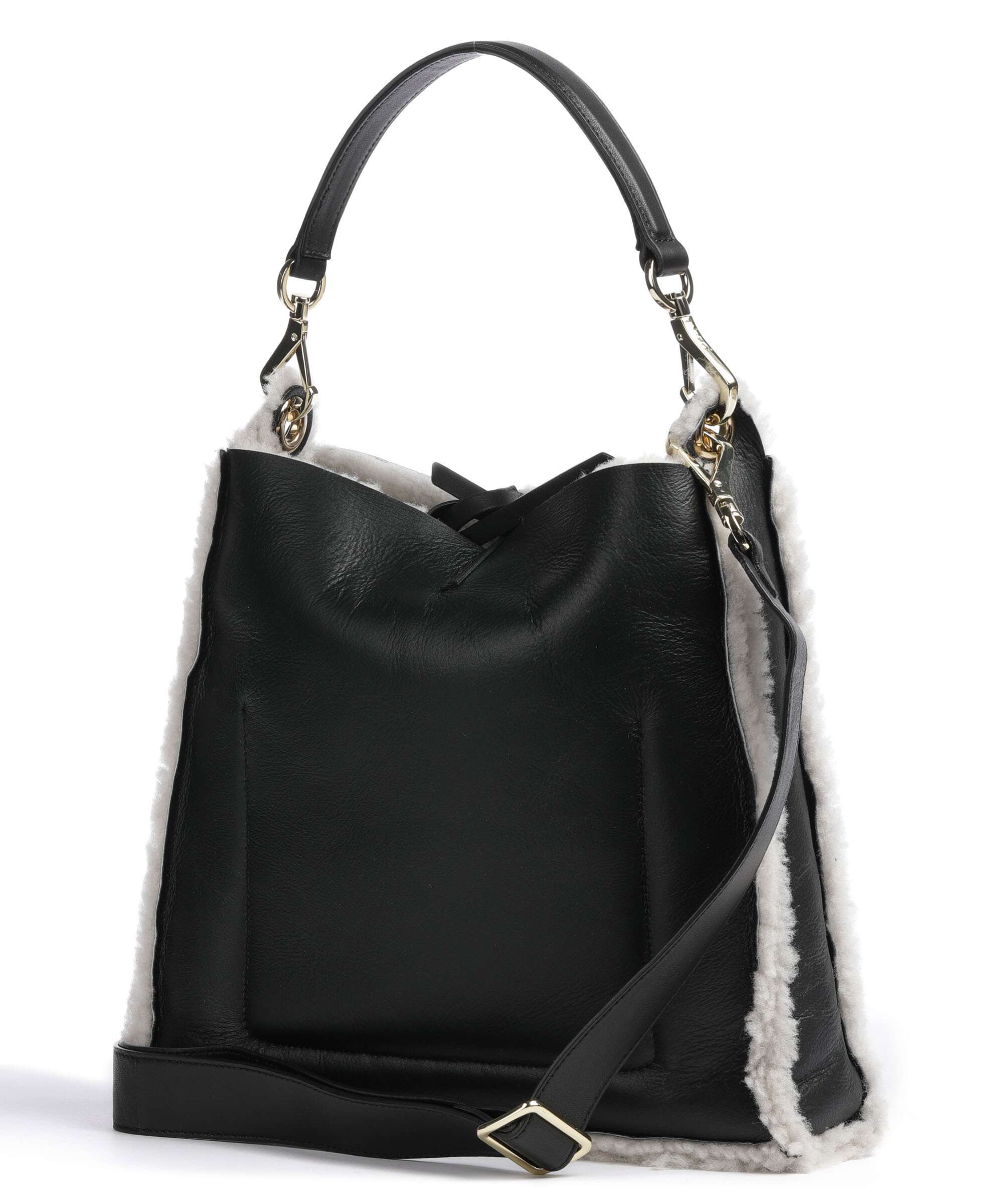 Abro Shearling Raquel Hobo tas black/white - Image 4