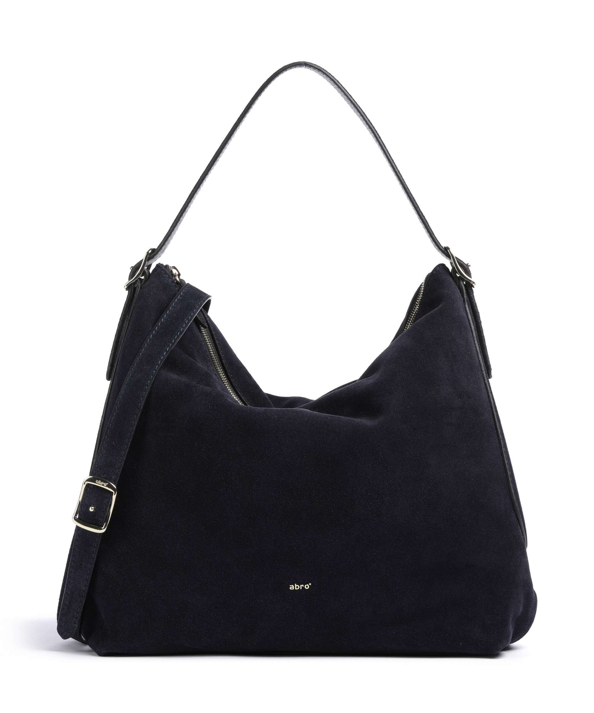 Abro Suede Carina Hobo tas navy
