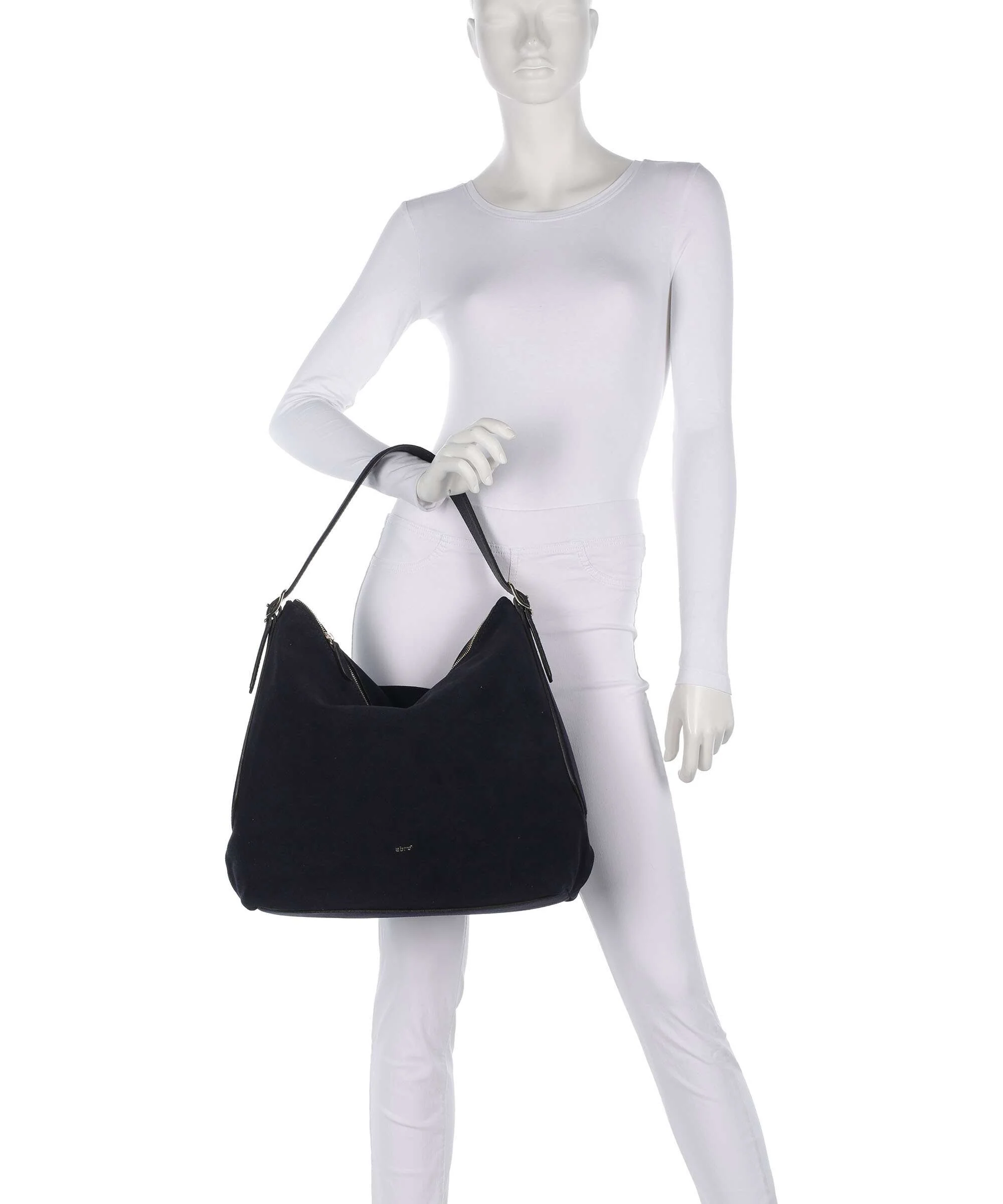 Abro Suede Carina Hobo tas navy - Image 3