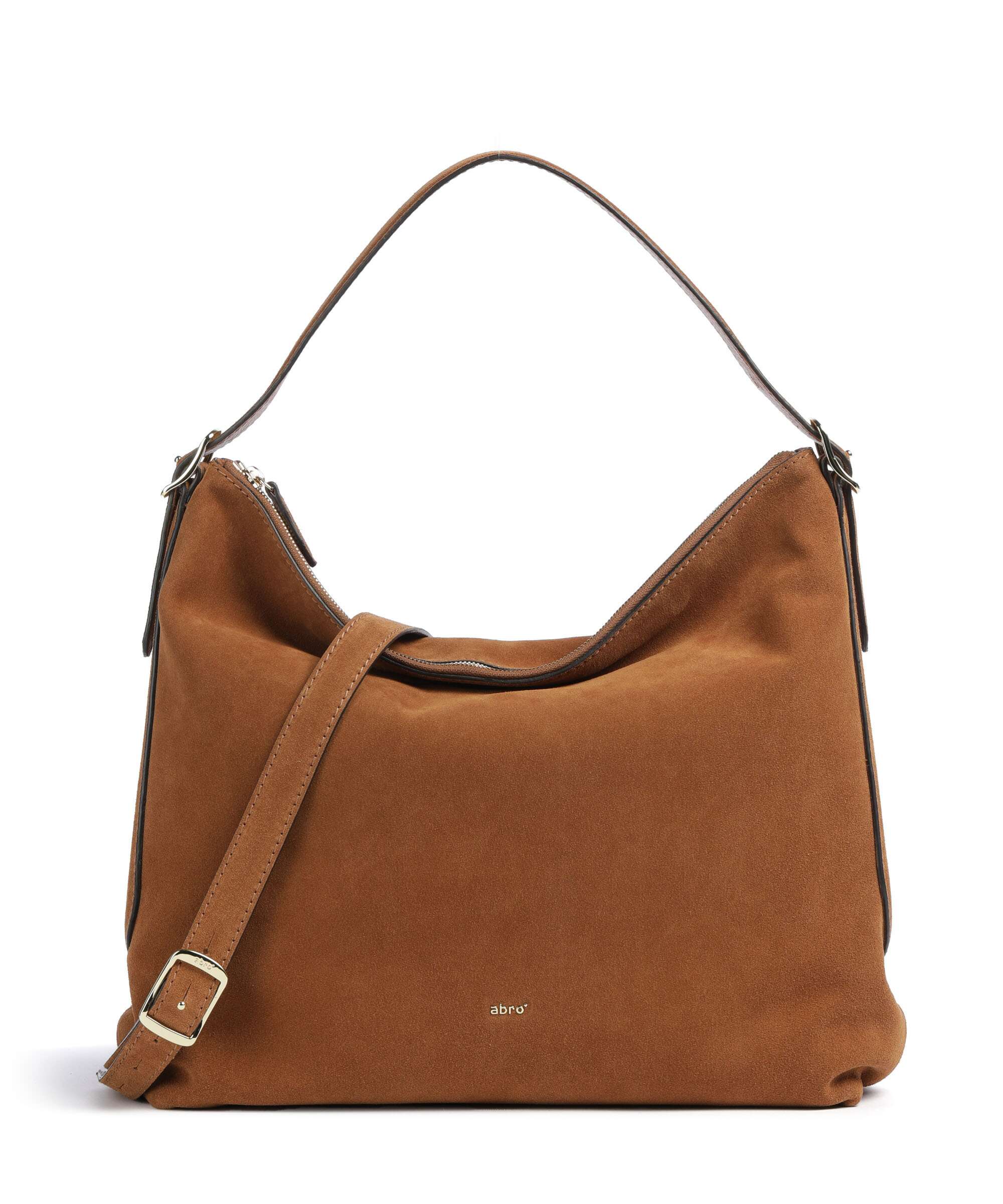 Abro Suede Carina Hobo tas cuoio