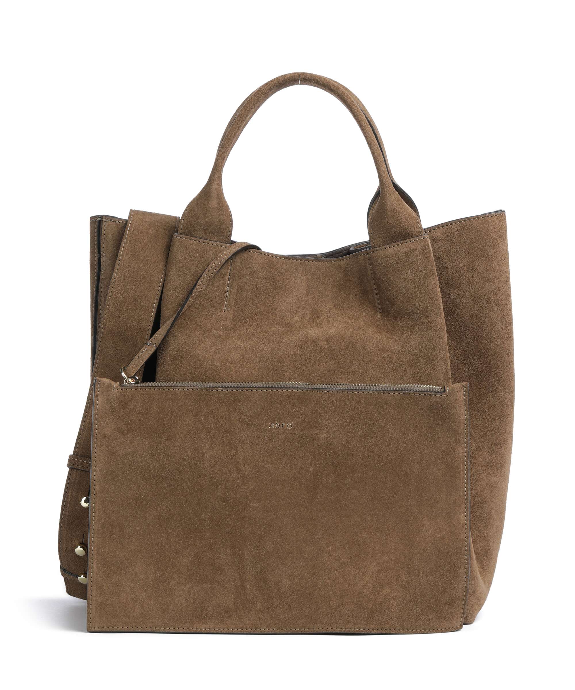 Abro Suede Essential Medium Handtas khaki - Image 2