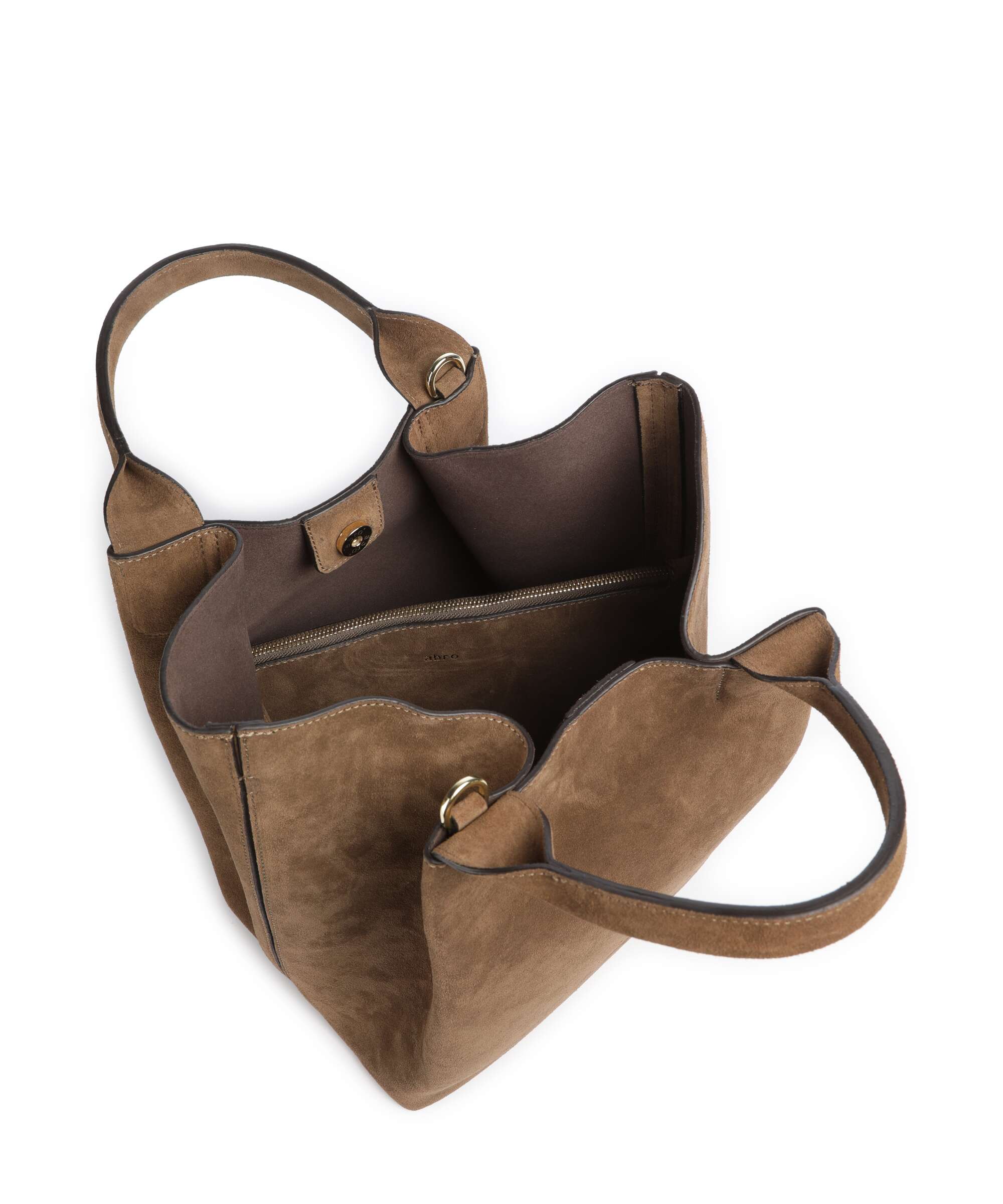 Abro Suede Essential Medium Handtas khaki - Image 6