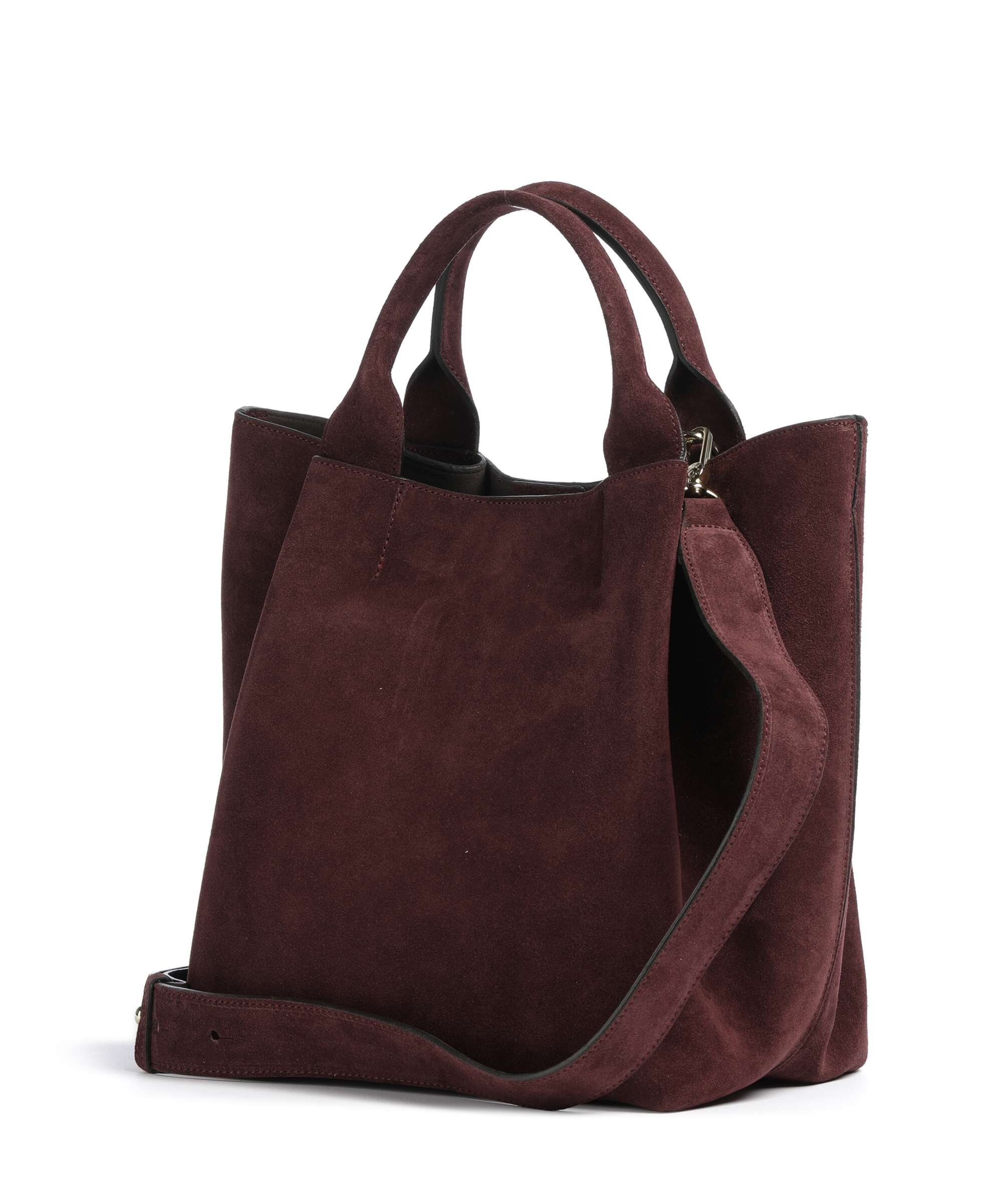 Abro Suede Essential Medium Handtas burgundy - Image 4