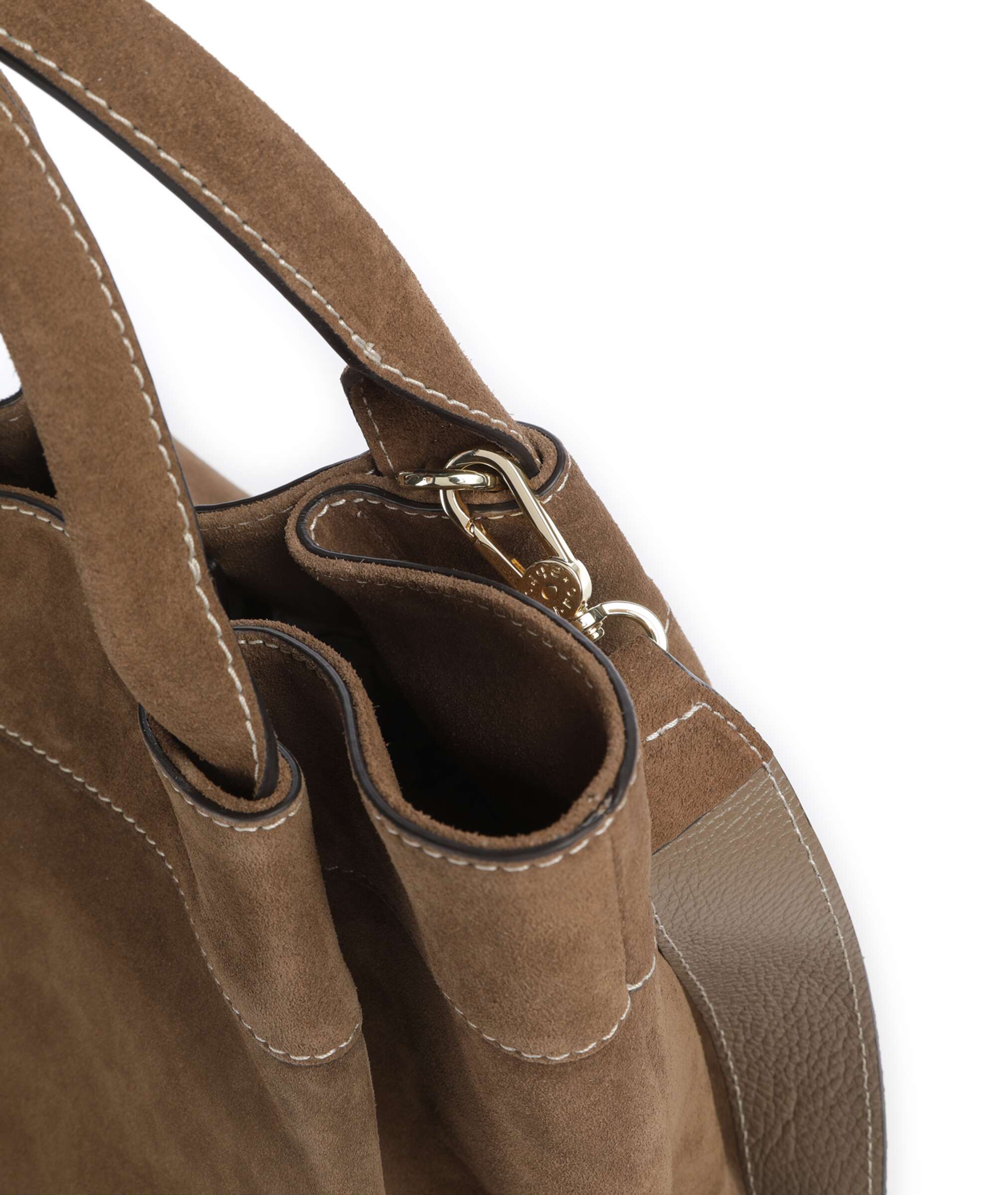 Abro Suede Essential Medium Handtas khaki - Image 4