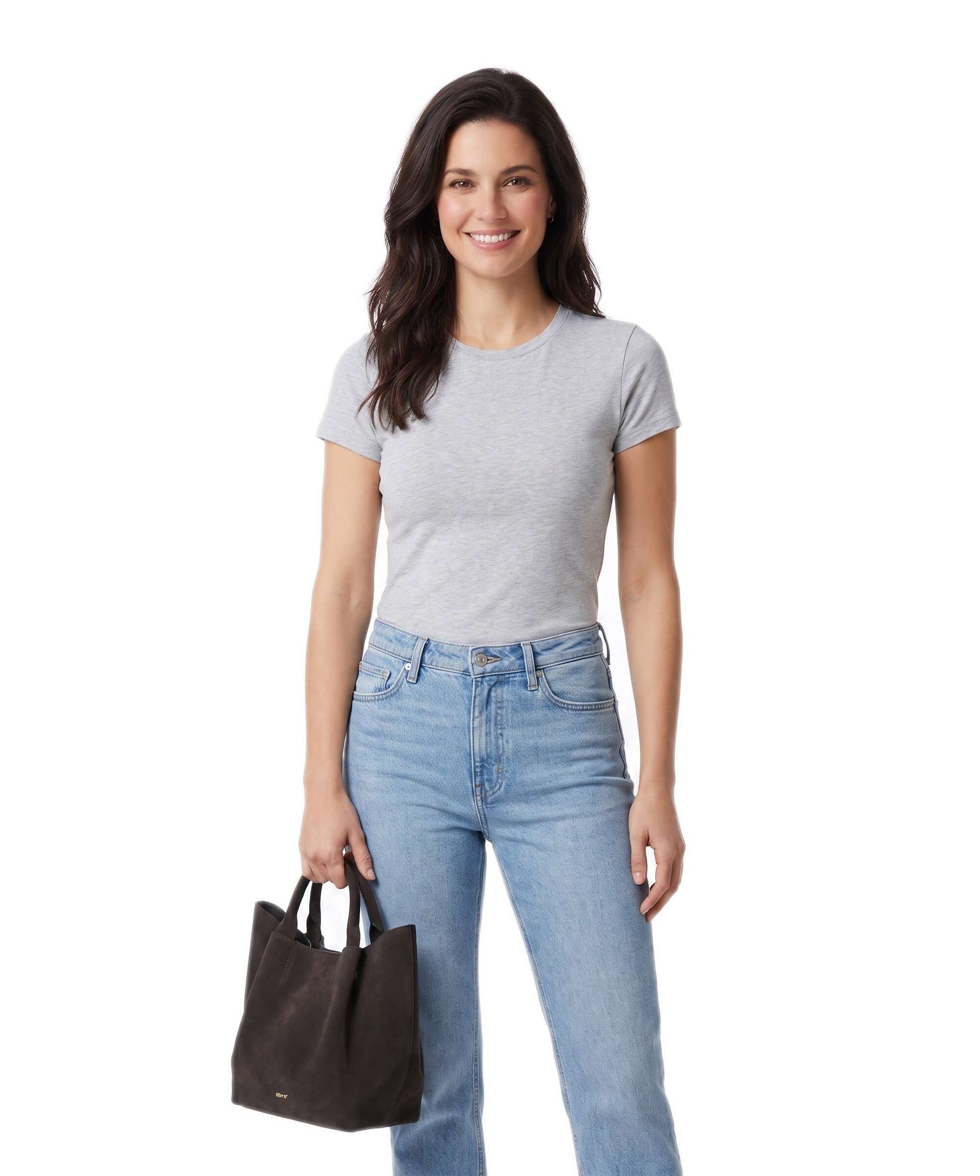 Abro Suede Essential Small Handtas dark brown - Image 3