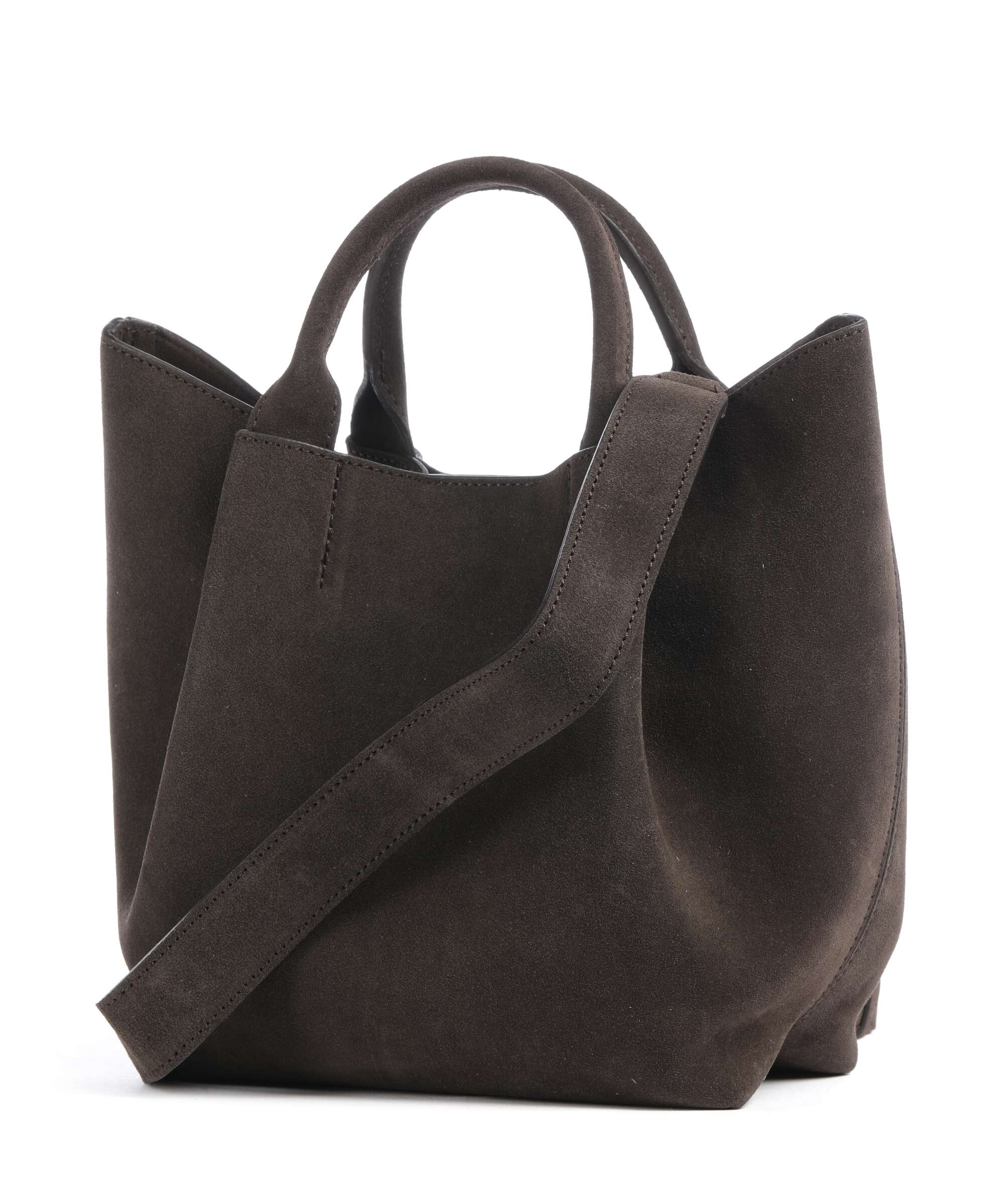 Abro Suede Essential Small Handtas dark brown - Image 4