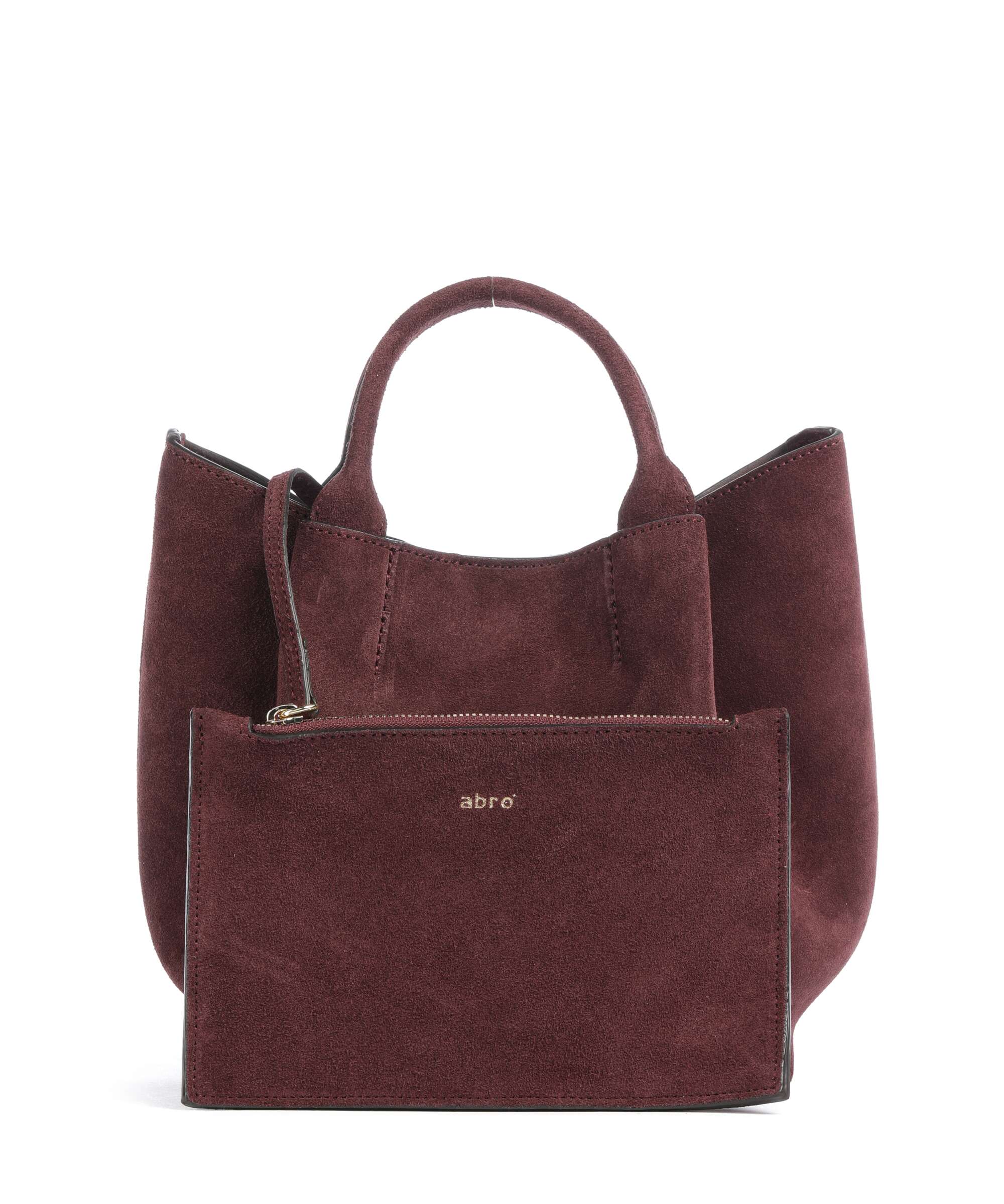 Abro Suede Essential Small Handtas burgundy - Image 2