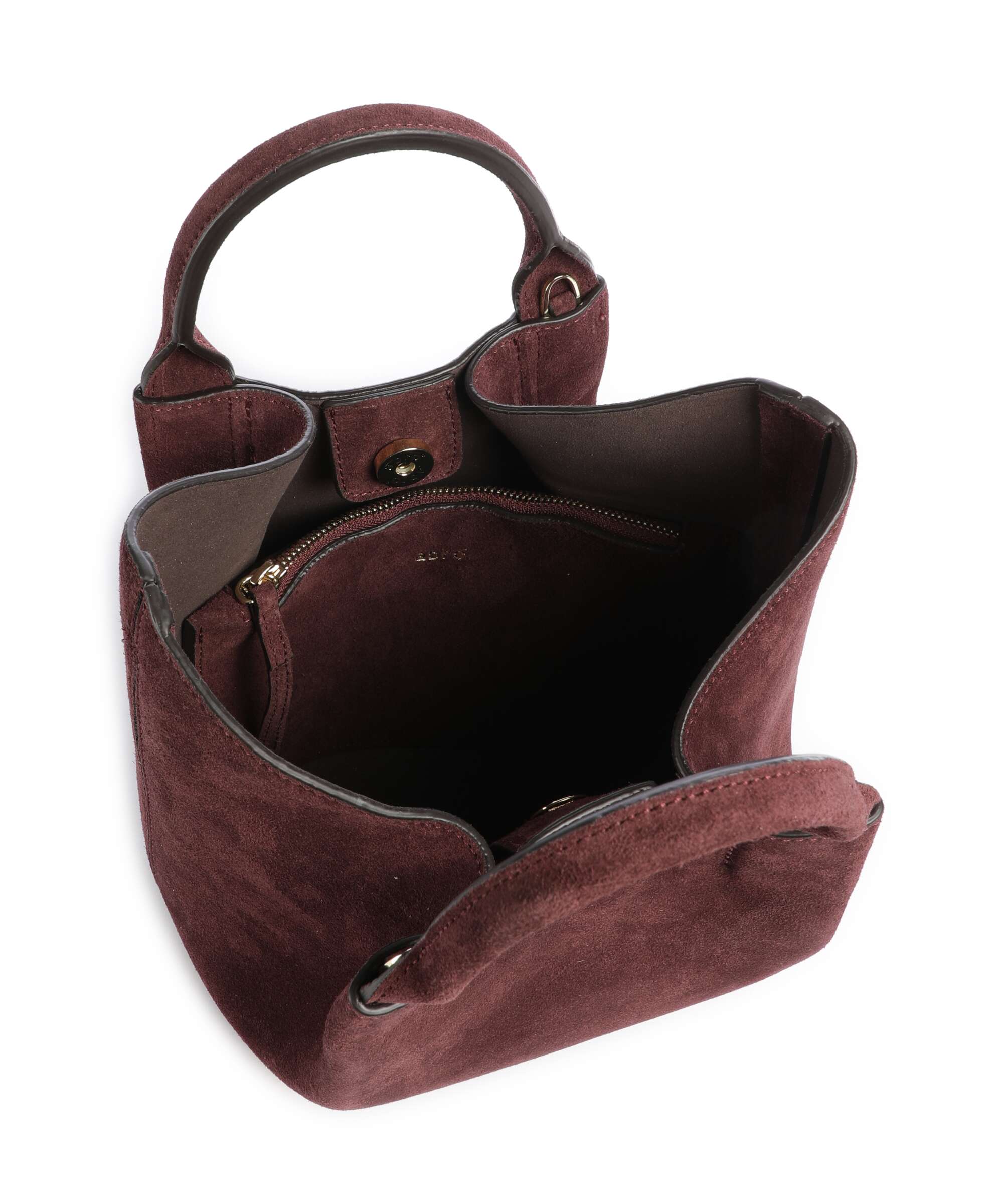 Abro Suede Essential Small Handtas burgundy - Image 6