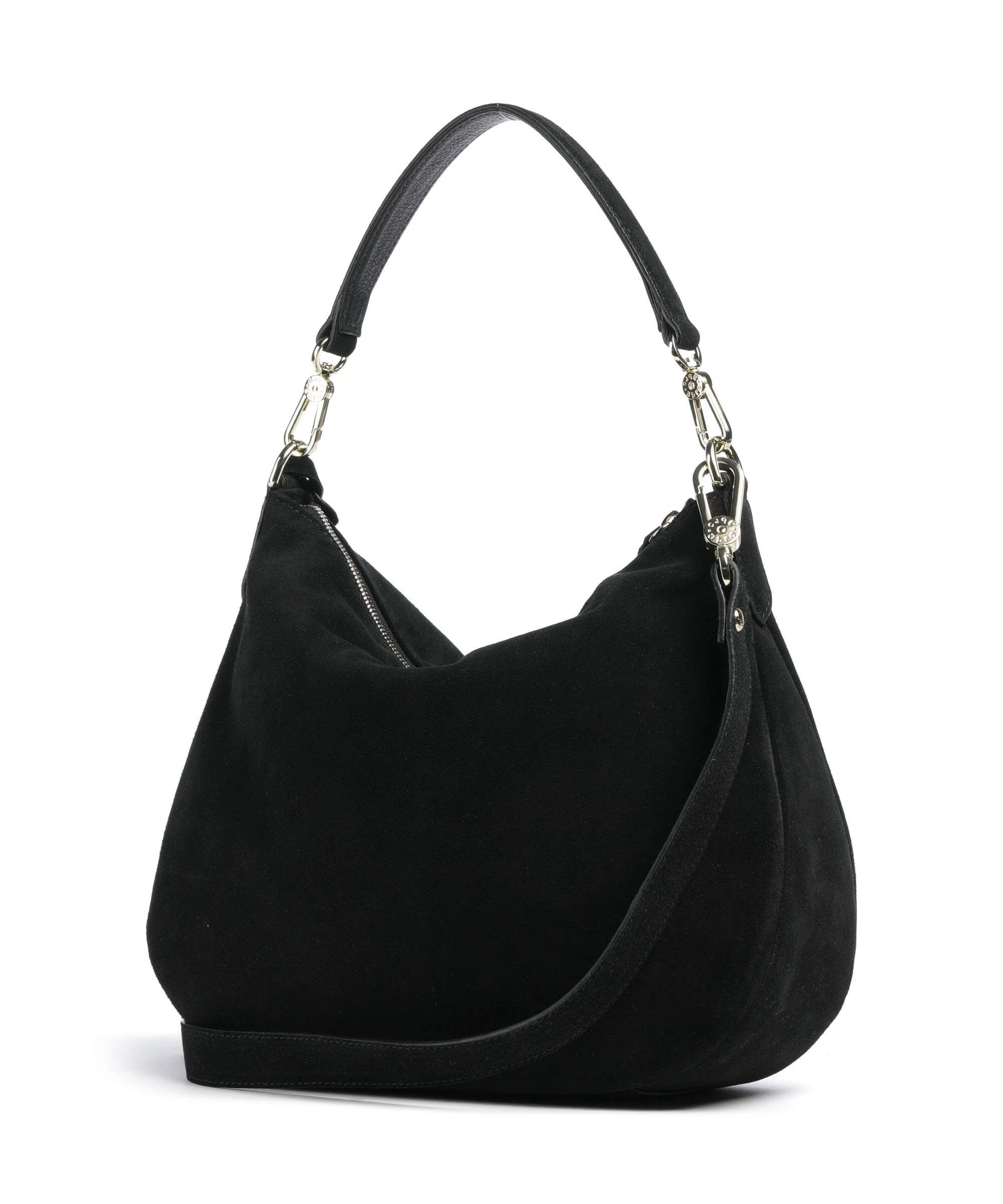 Abro Suede Juna Small Hobo tas black/gold - Image 2