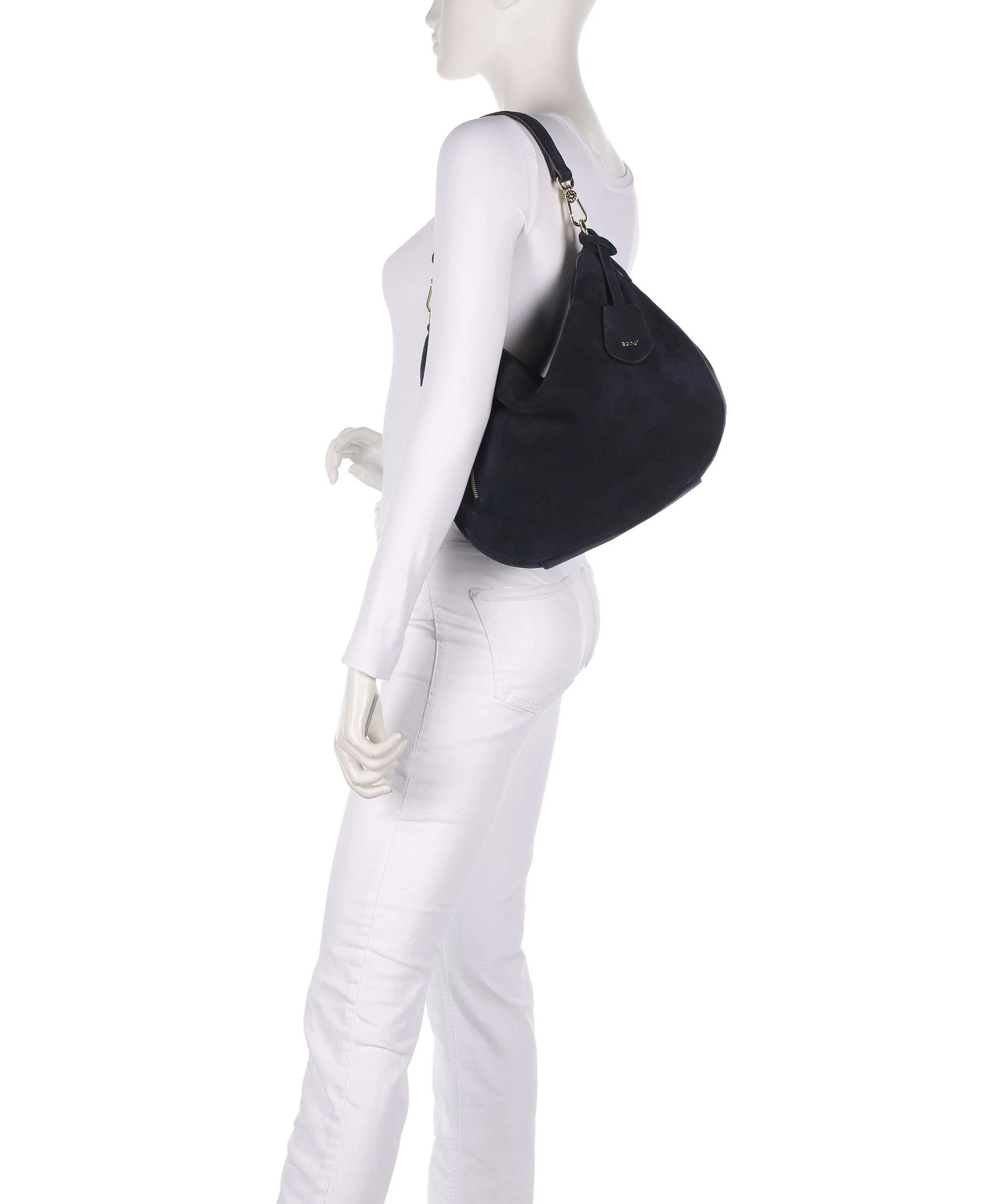 Abro Suede Juna Small Hobo tas navy - Image 3