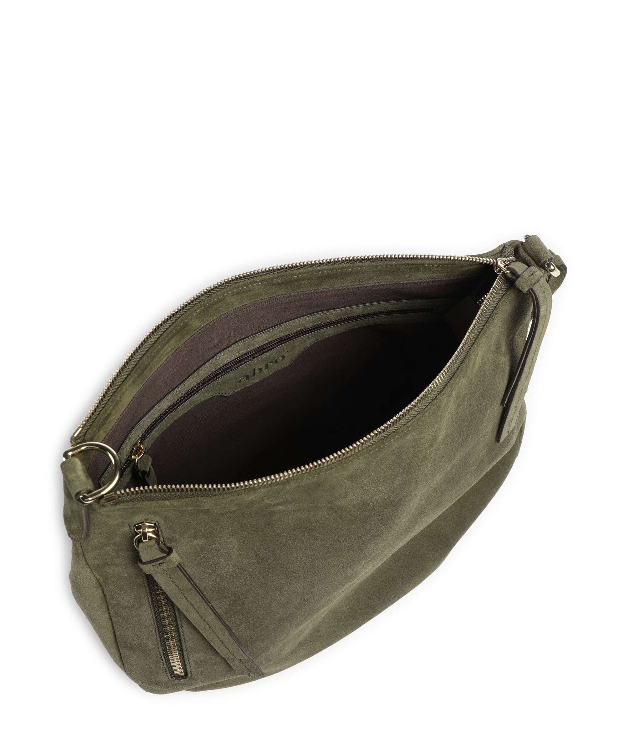Abro Suede Juna Small Hobo tas oliv - Image 6