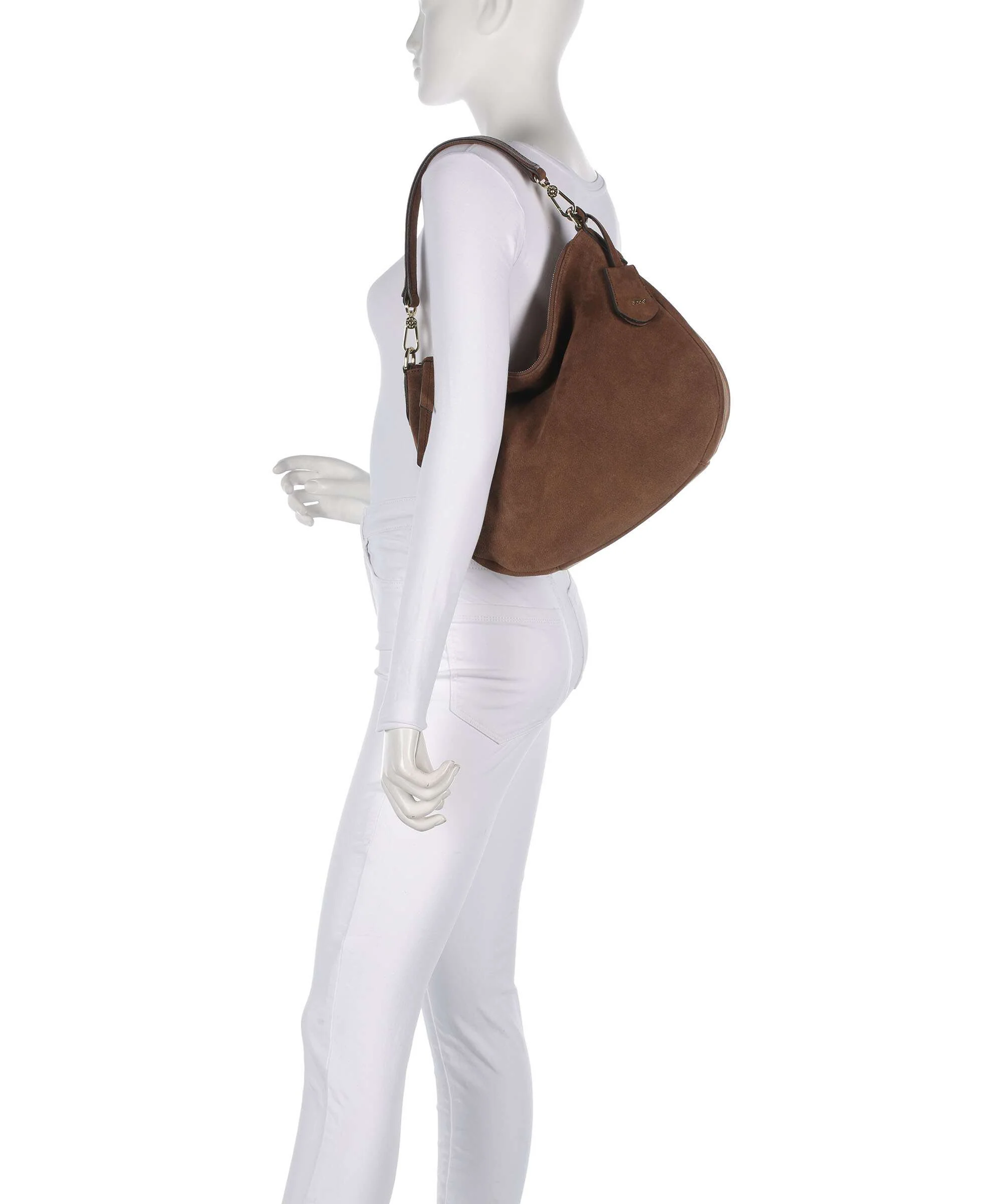 Abro Suede Juna Small Hobo tas wood - Image 3