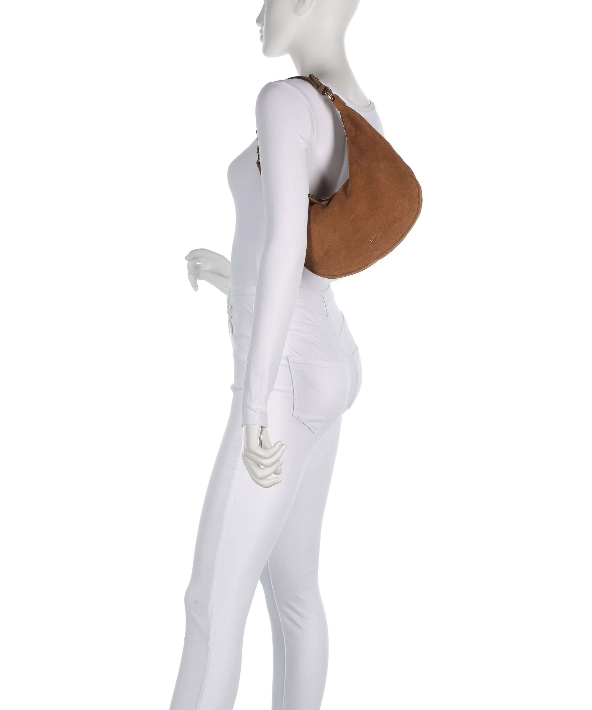 Abro Suede Nana Mini Hobo tas cuoio - Image 3