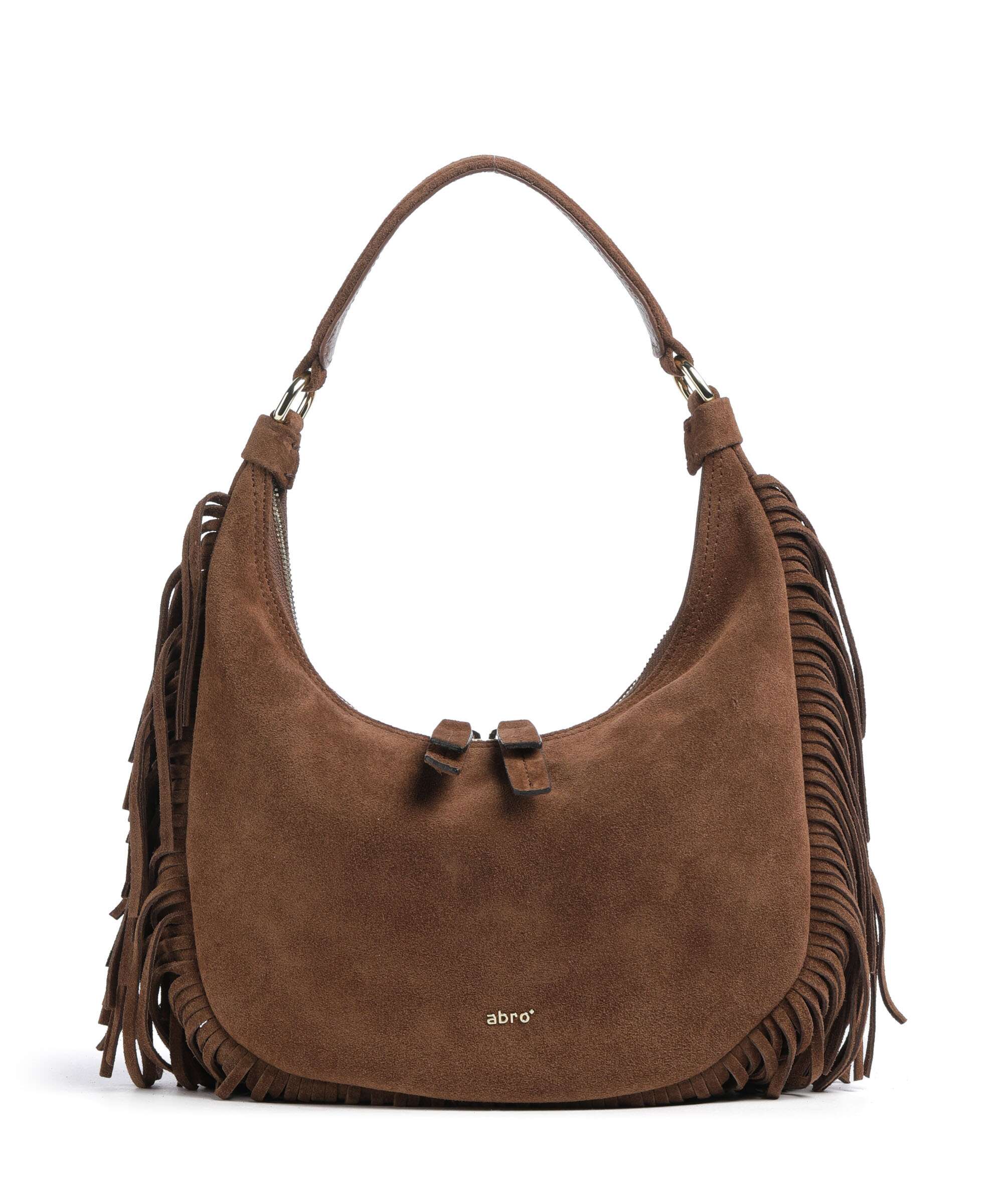 Abro Suede Nana Small Hobo tas wood