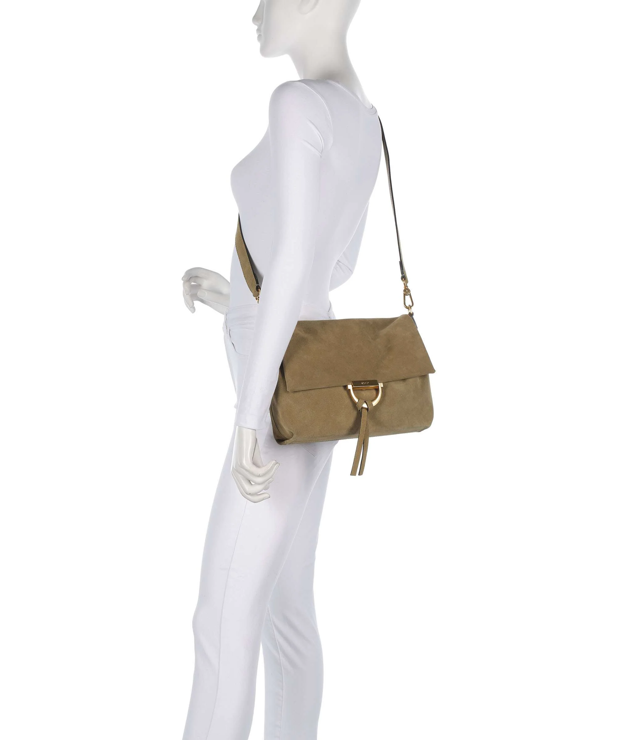 Abro Suede Temi Medium Schoudertas mud - Image 4