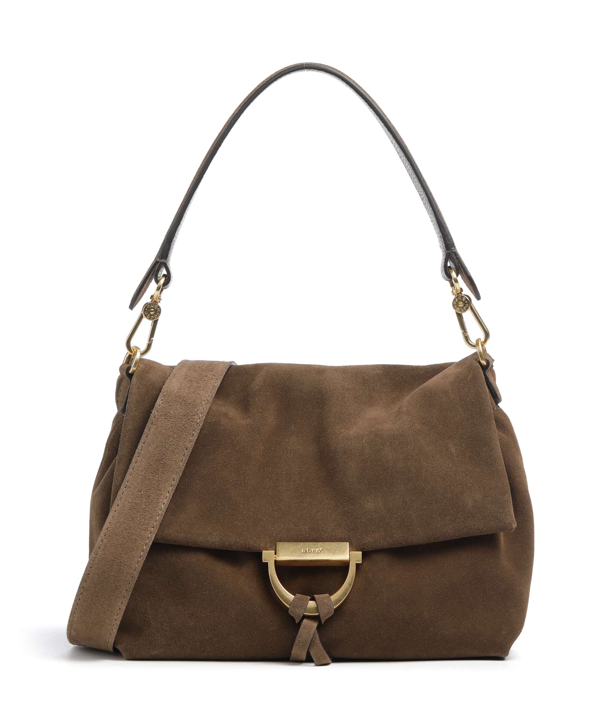 Abro Suede Temi Medium Schoudertas khaki