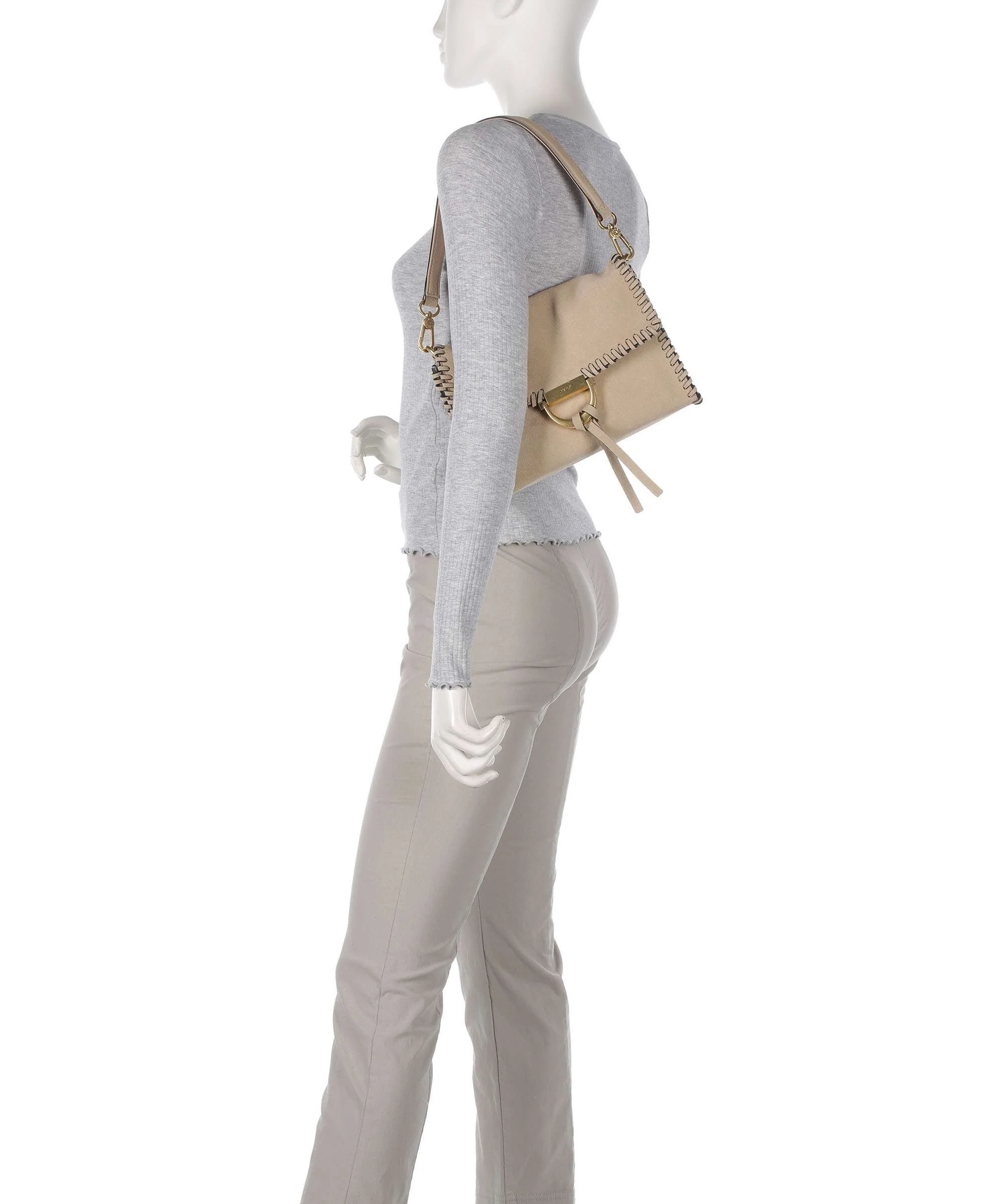 Abro Suede Temi Stitch Schoudertas natural - Image 3