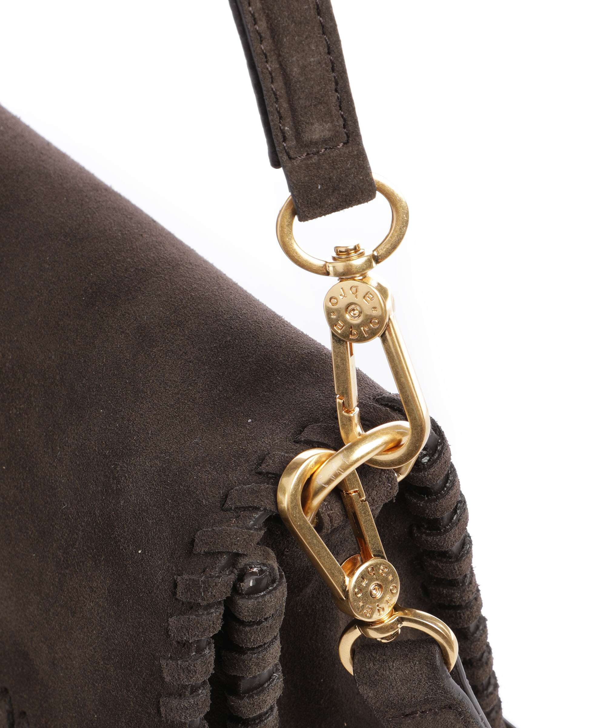 Abro Suede Temi Stitch Schoudertas dark brown - Image 5