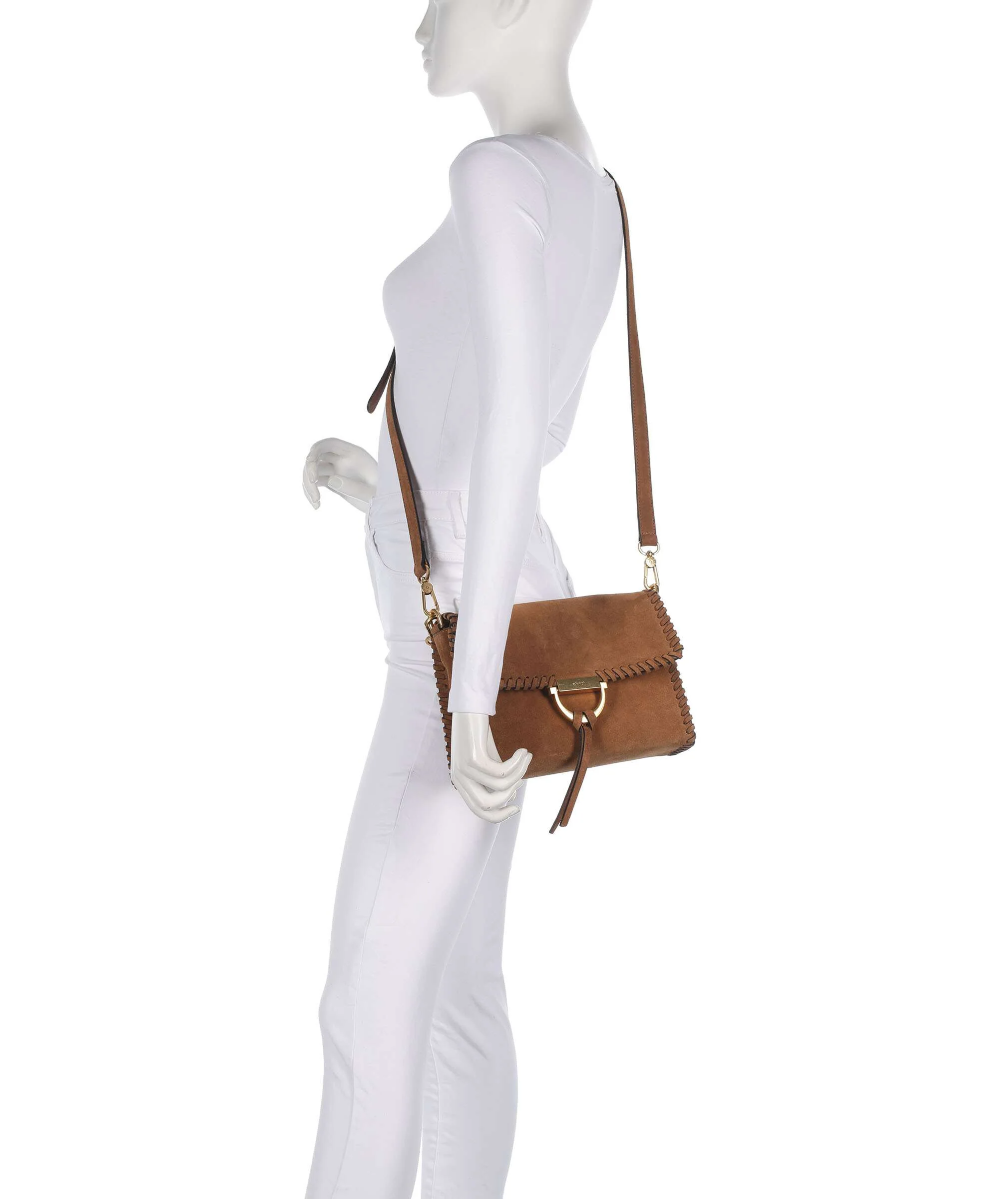 Abro Suede Temi Stitch Schoudertas cuoio - Image 4
