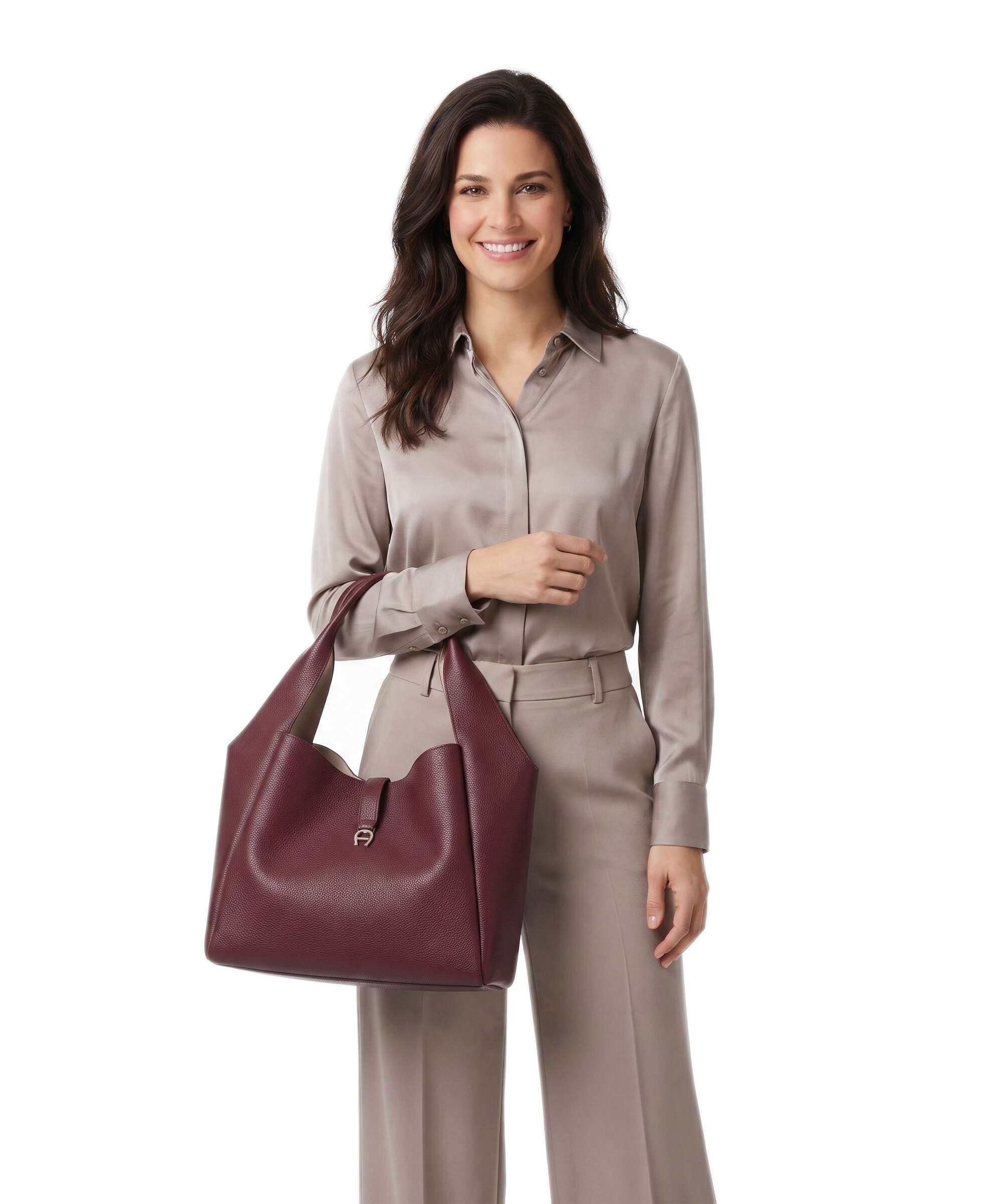 Aigner Zaira M Hobo tas burgundy - Image 3