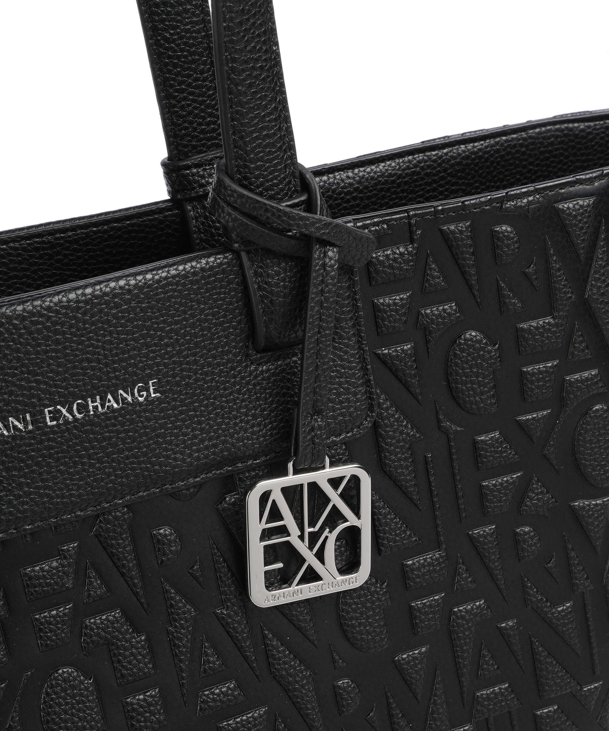 Armani Exchange Liz Monogram L Boodschappentas black - Image 4