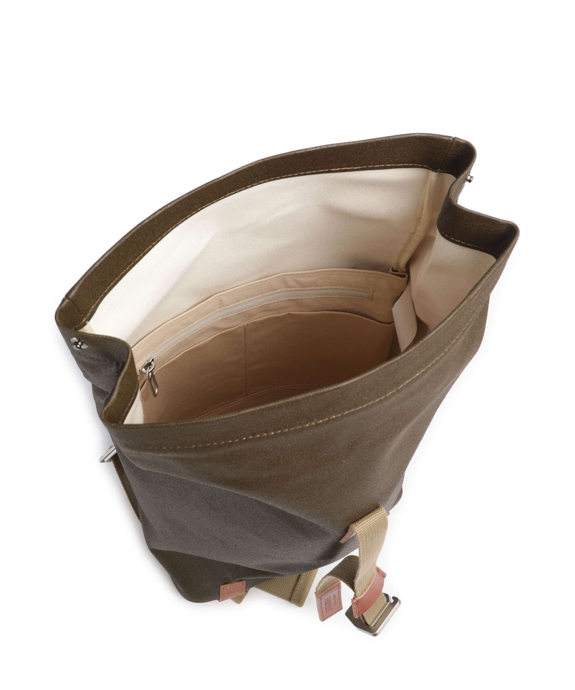 Brooks England Pickwick Cotton Canvas Small Rolltop rugzak moss - Image 5