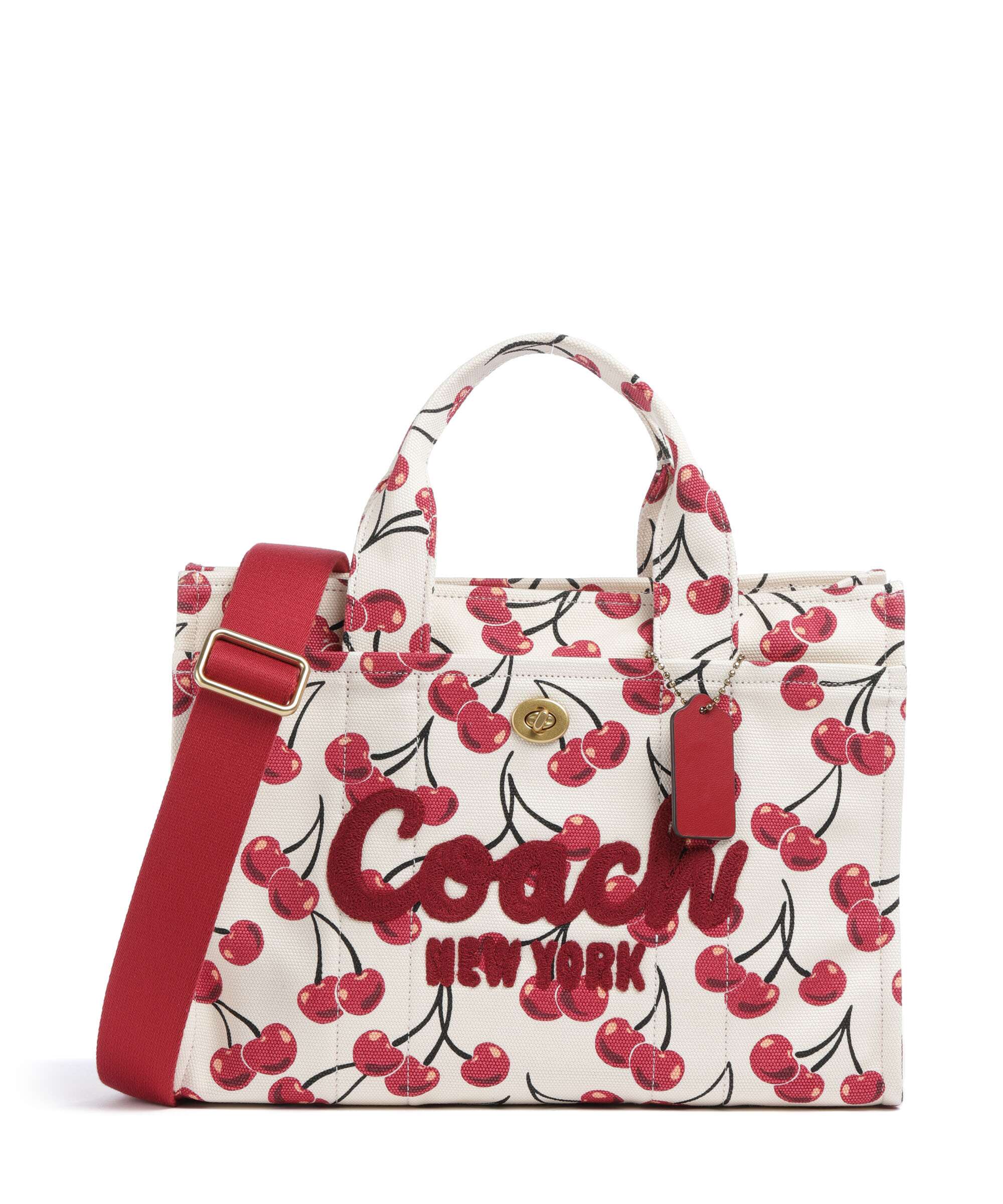 Coach Cargo Cherry Print Handtas chalk/multicolour