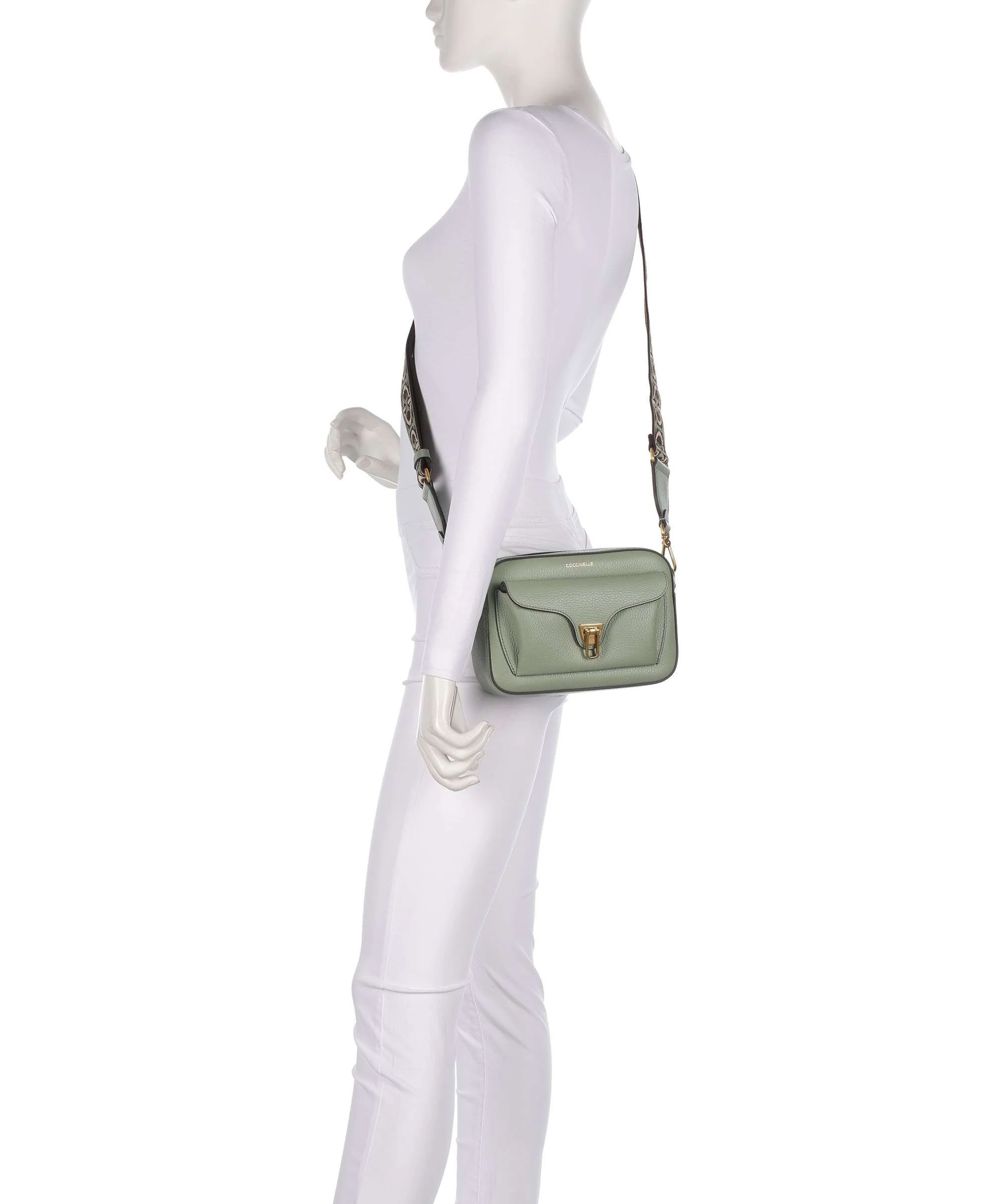 Coccinelle Beat Soft Ribbon Crossbody tas greenery - Image 3