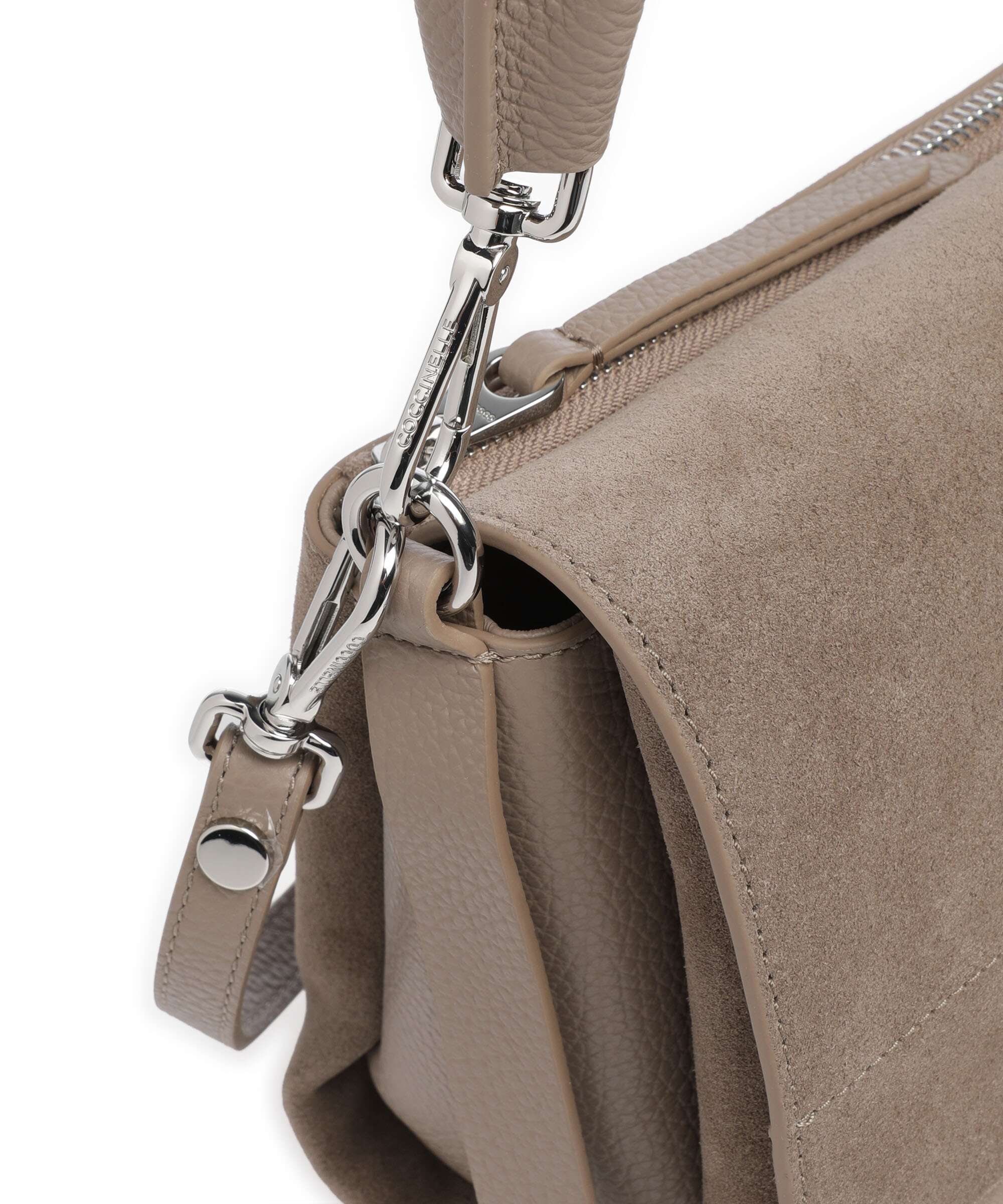 Coccinelle Boheme Suede Schoudertas warm taupe - Image 4