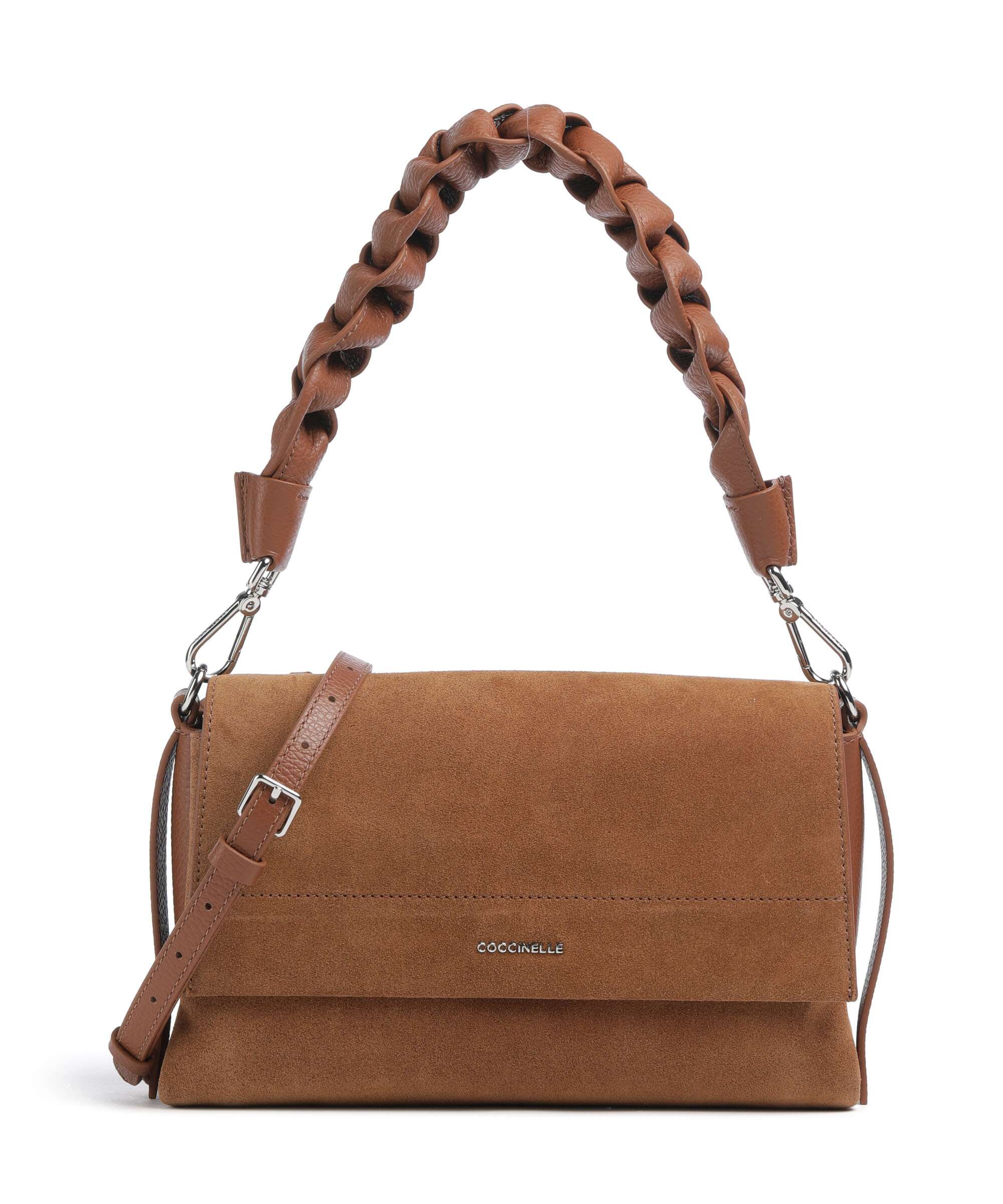 Coccinelle Boheme Suede Schoudertas cognac