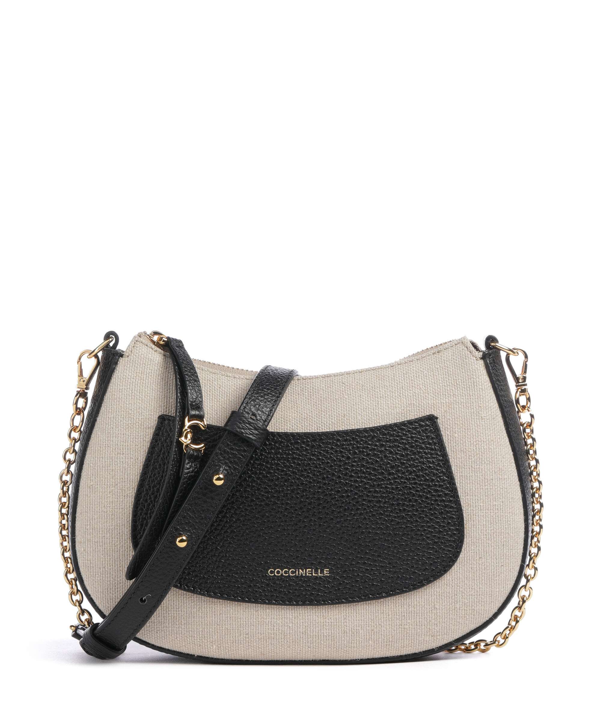 Coccinelle C-Easy Canvas Crossbody tas natural/noir