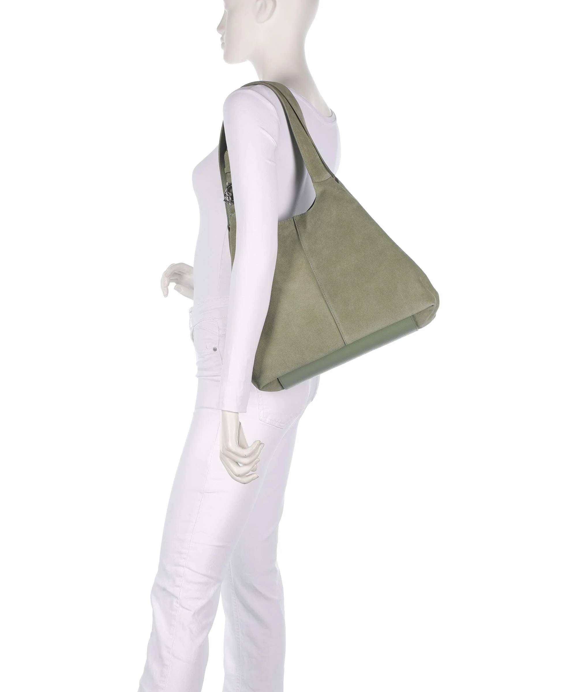 Coccinelle C-Easy Suede Hobo tas greenery - Image 3