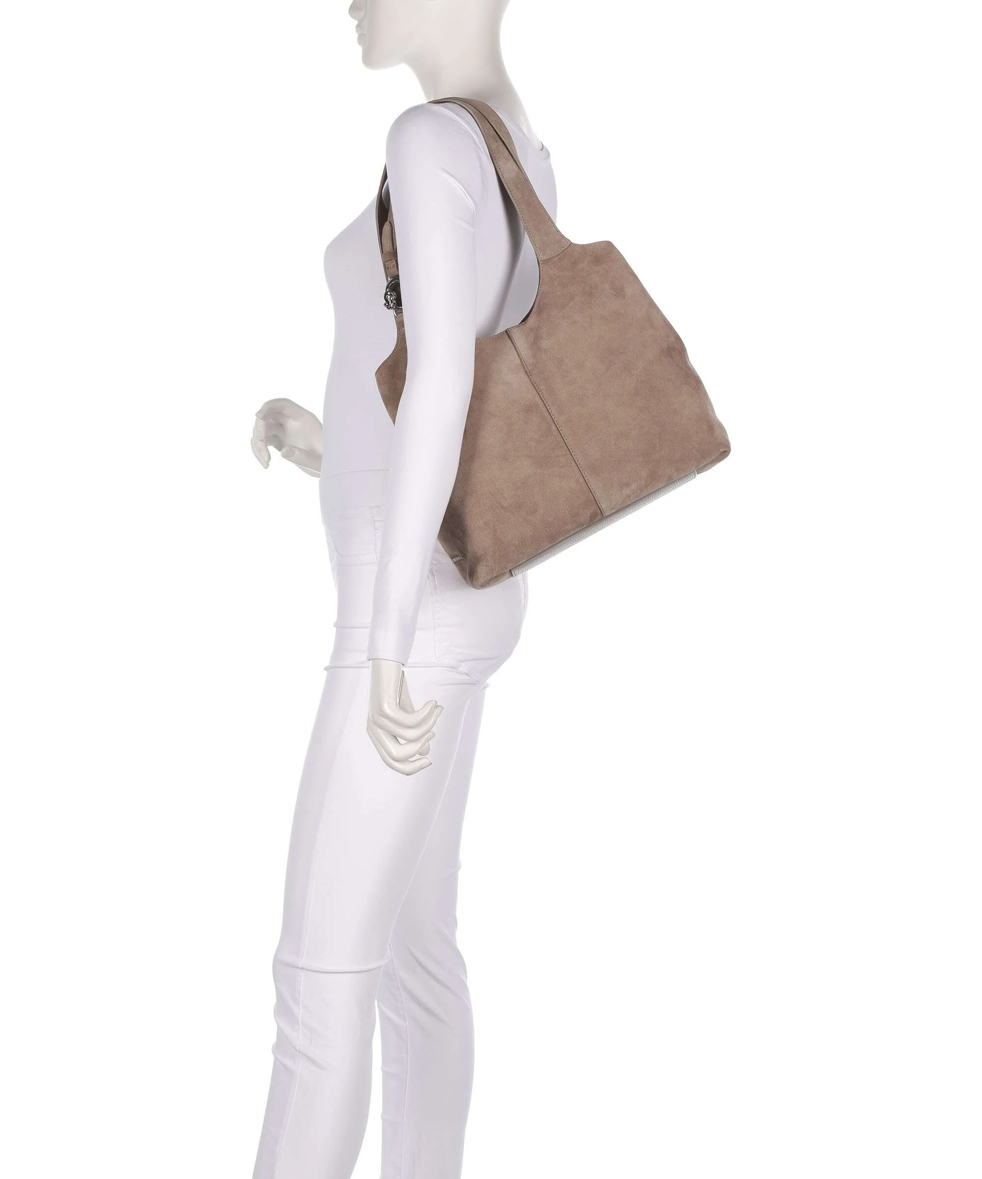 Coccinelle C-Easy Suede Hobo tas warm taupe - Image 3