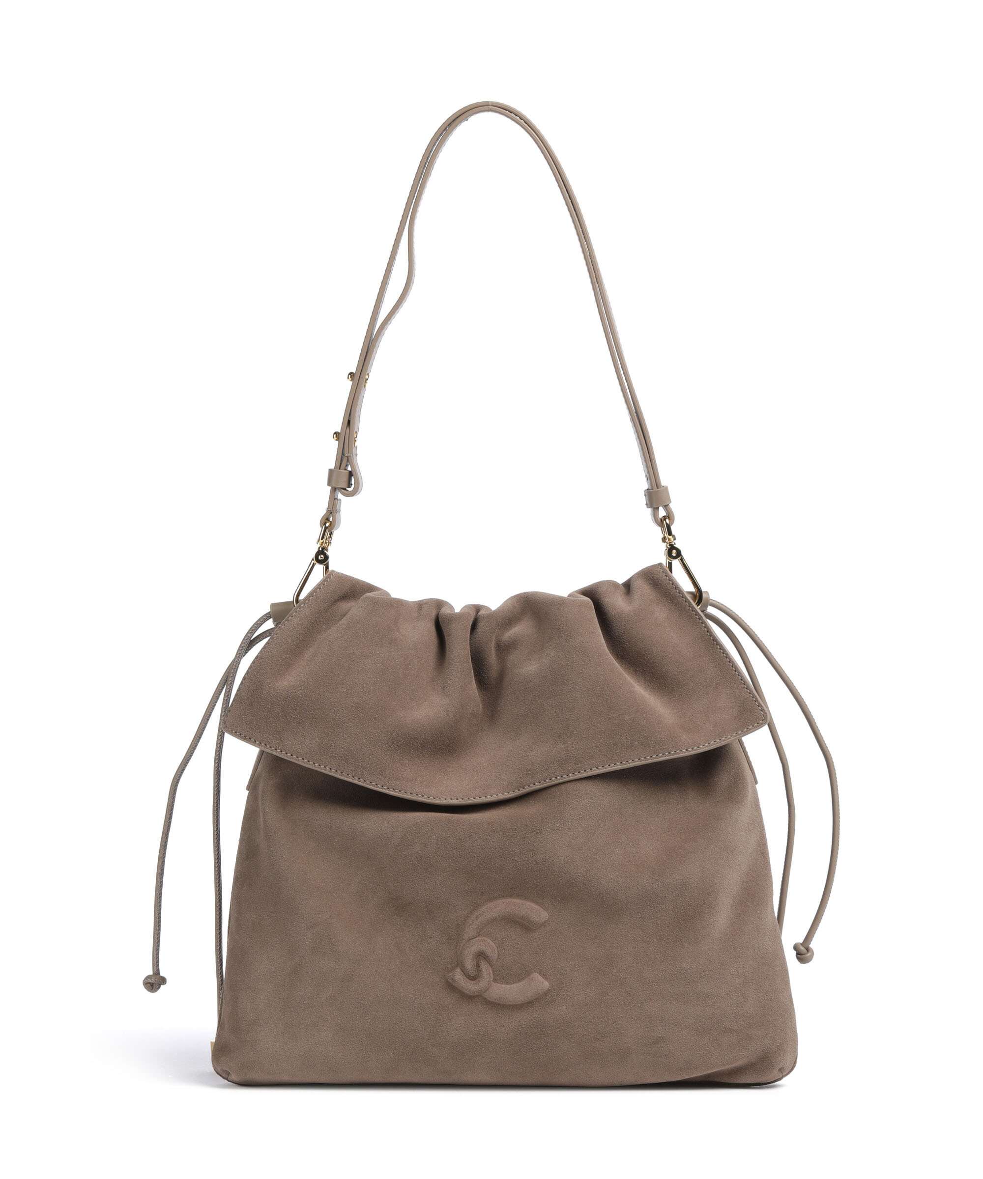 Coccinelle Lidia Suede Hobo tas warm taupe