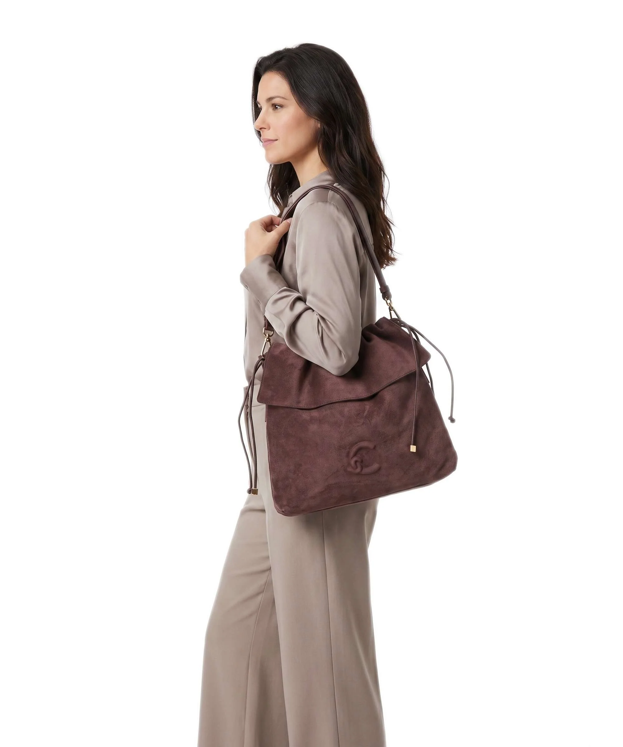 Coccinelle Lidia Suede Hobo tas berry - Image 3