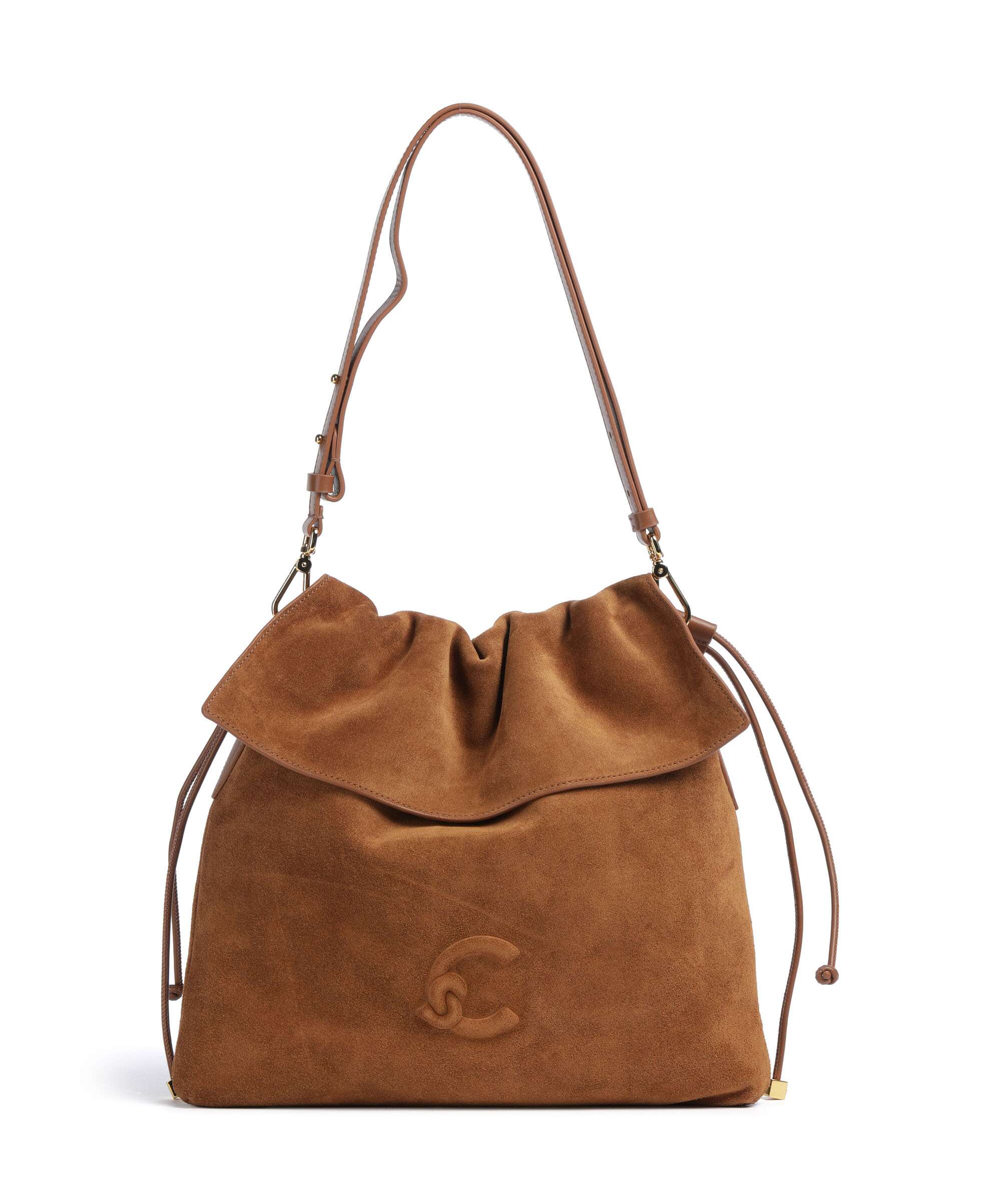 Coccinelle Lidia Suede Hobo tas cognac