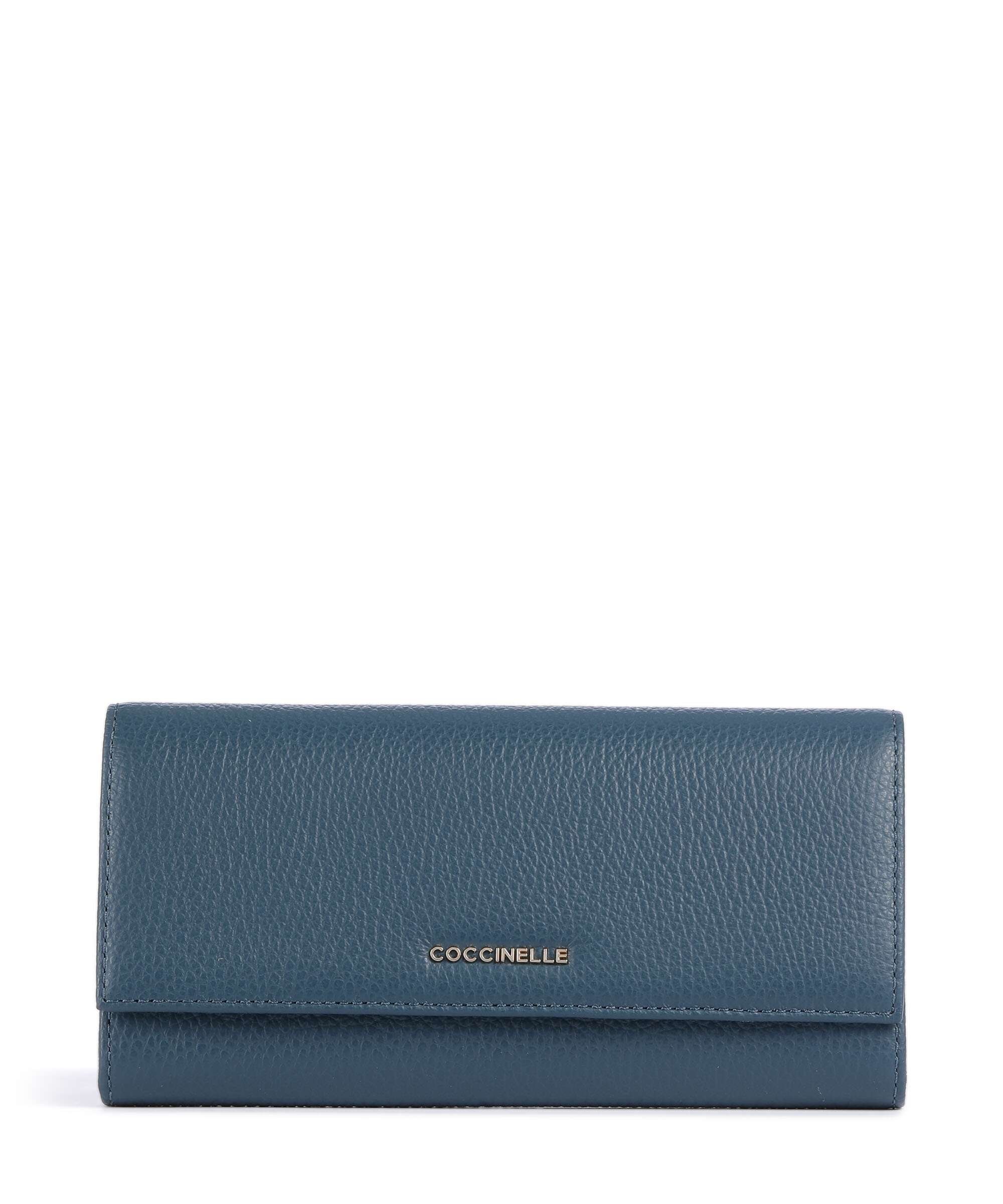Coccinelle Metallic Soft Portemonnee deep blue
