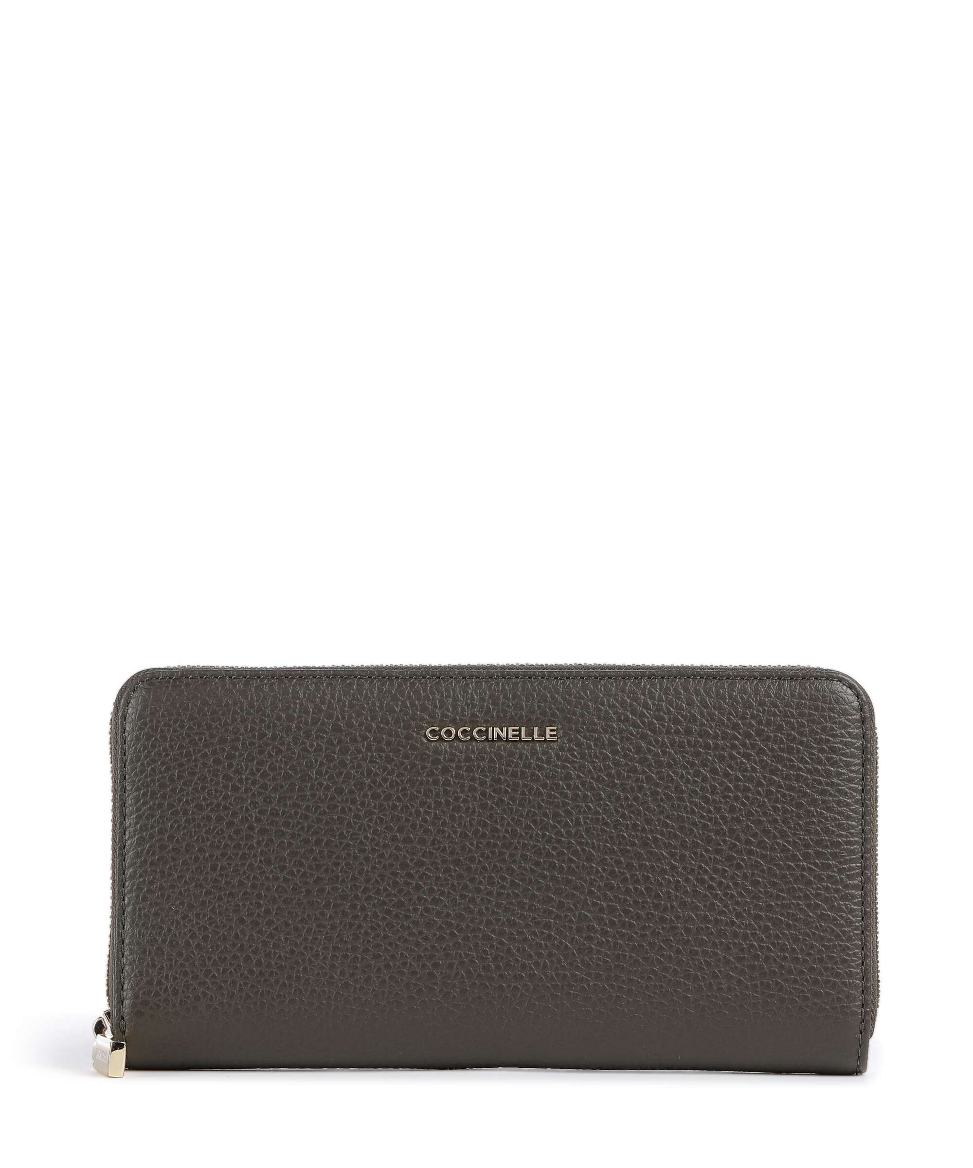 Coccinelle Metallic Soft Portemonnee fango