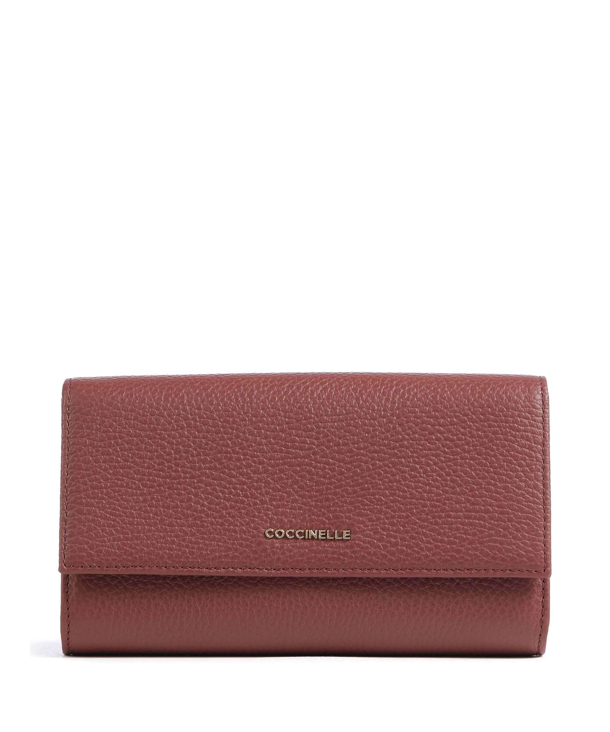 Coccinelle Metallic Soft Portemonnee brandy