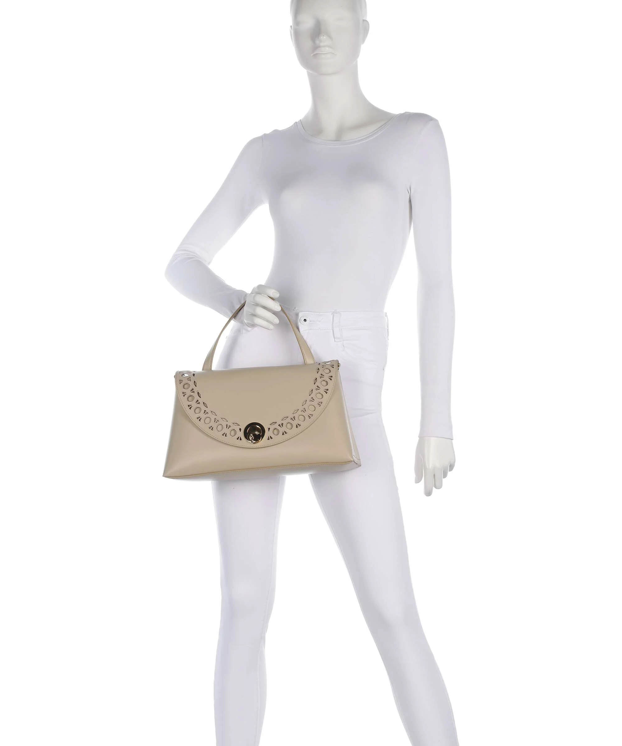Coccinelle Nikla Monogram Sangallo Handtas sandshell - Image 3