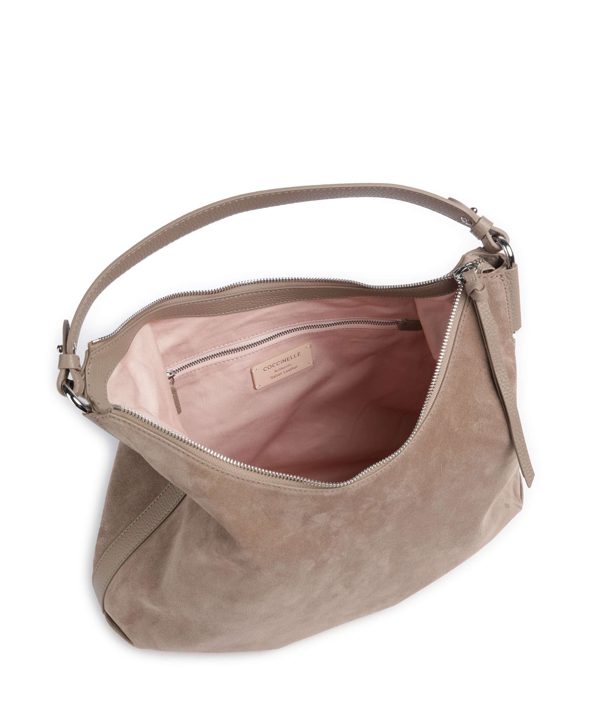 Coccinelle Rebekka Suede Hobo tas warm taupe - Image 6