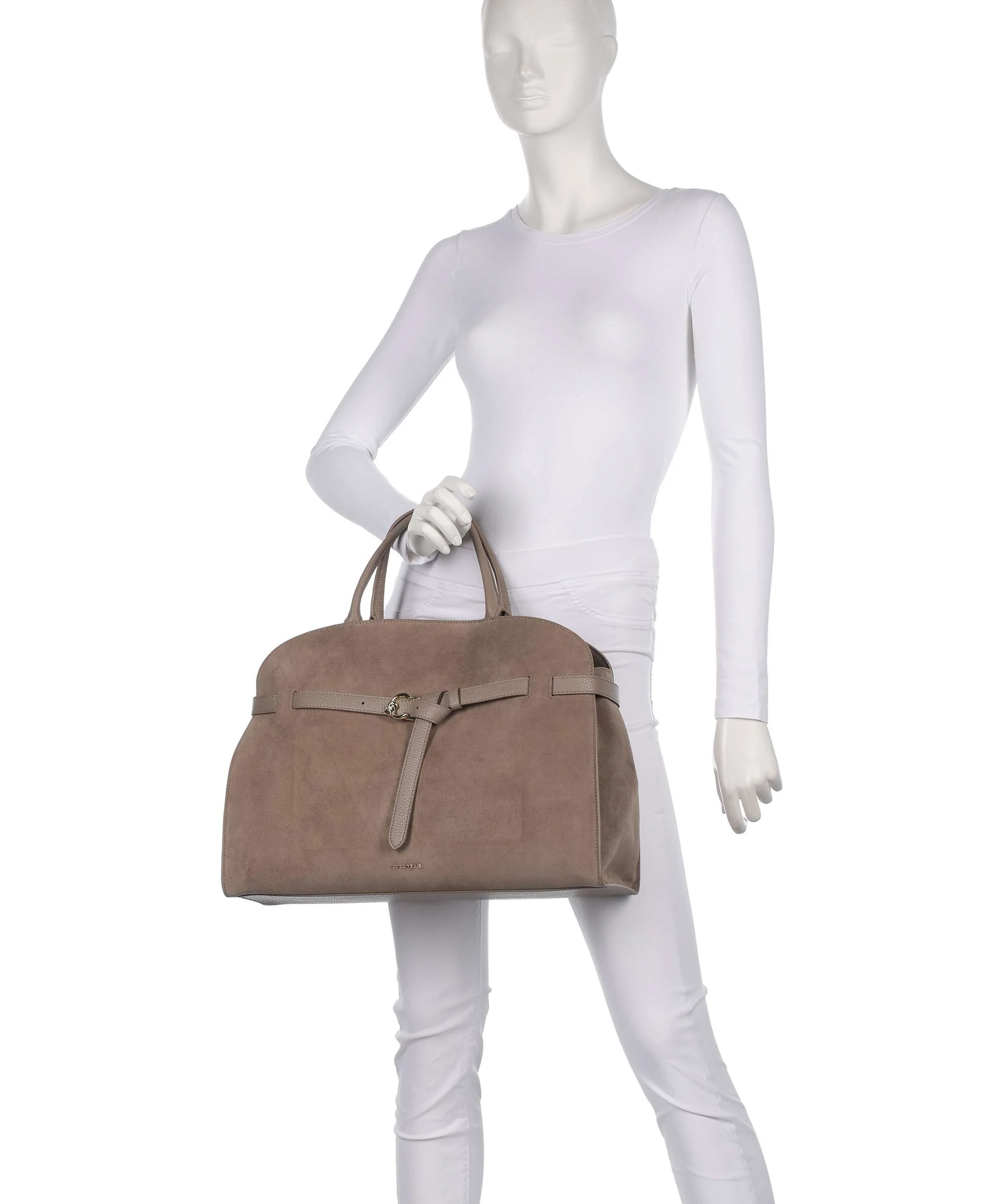 Coccinelle Sabine Suede Handtas warm taupe - Image 3