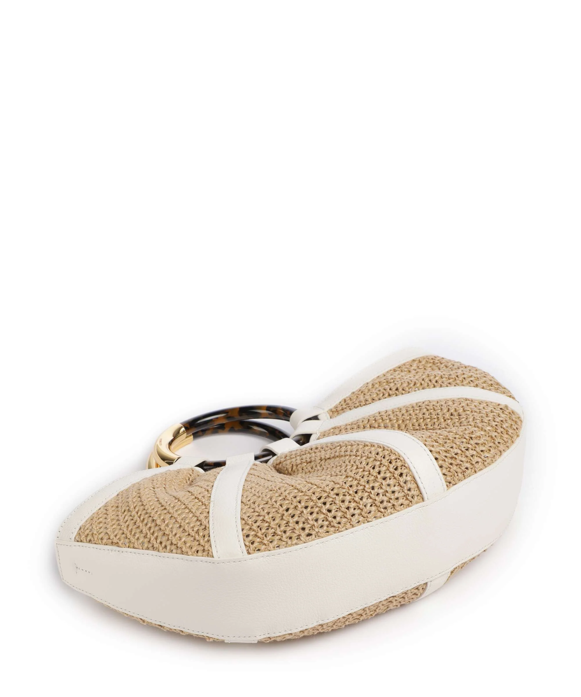 Coccinelle Shell Straw Handtas natural/pearl - Image 5